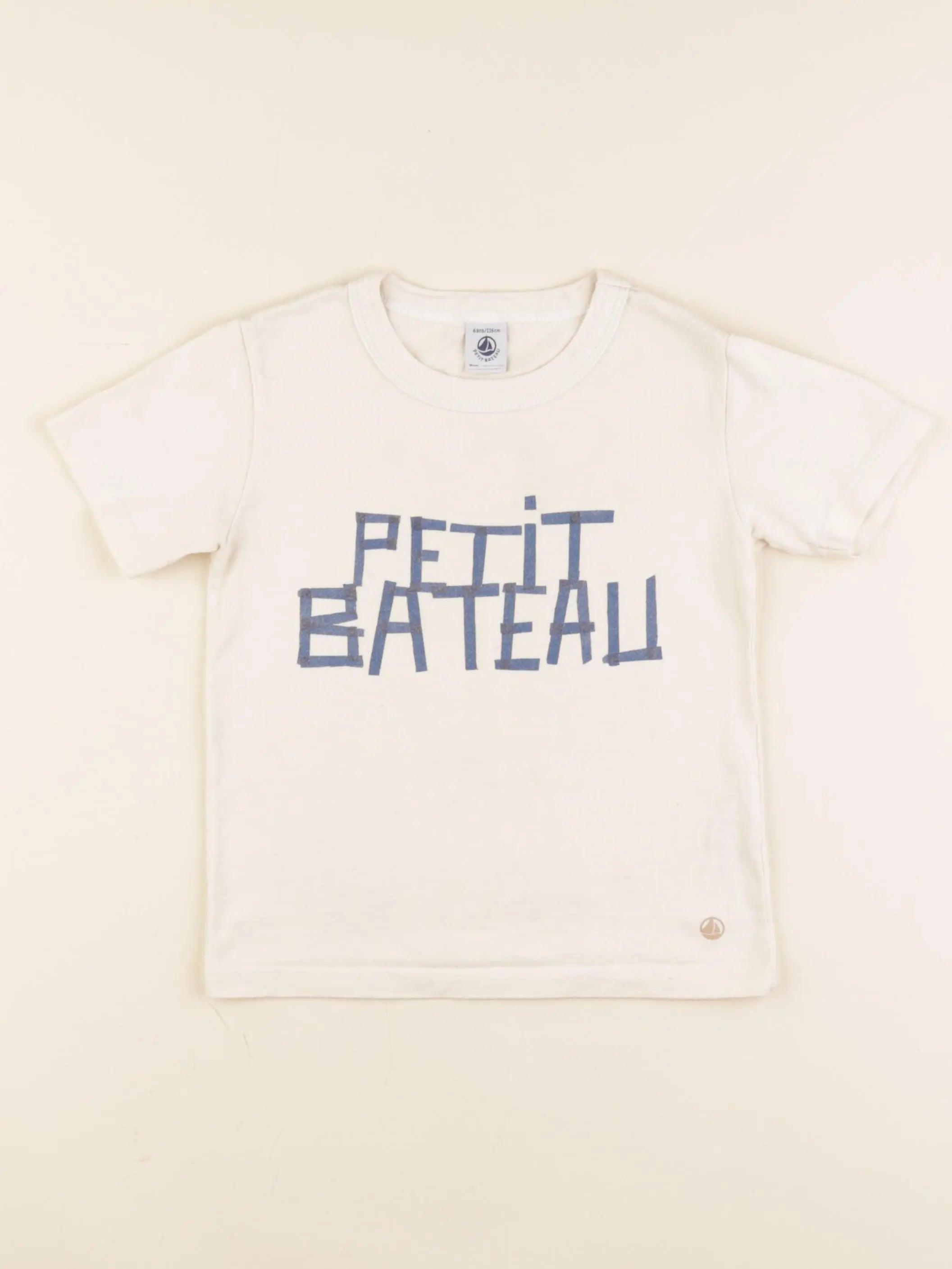 Petit Bateau - tee-shirt beige - 6 ans