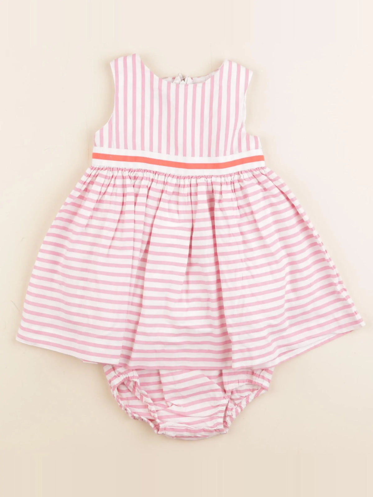 Jacadi - robe rose, blanc - 18 mois