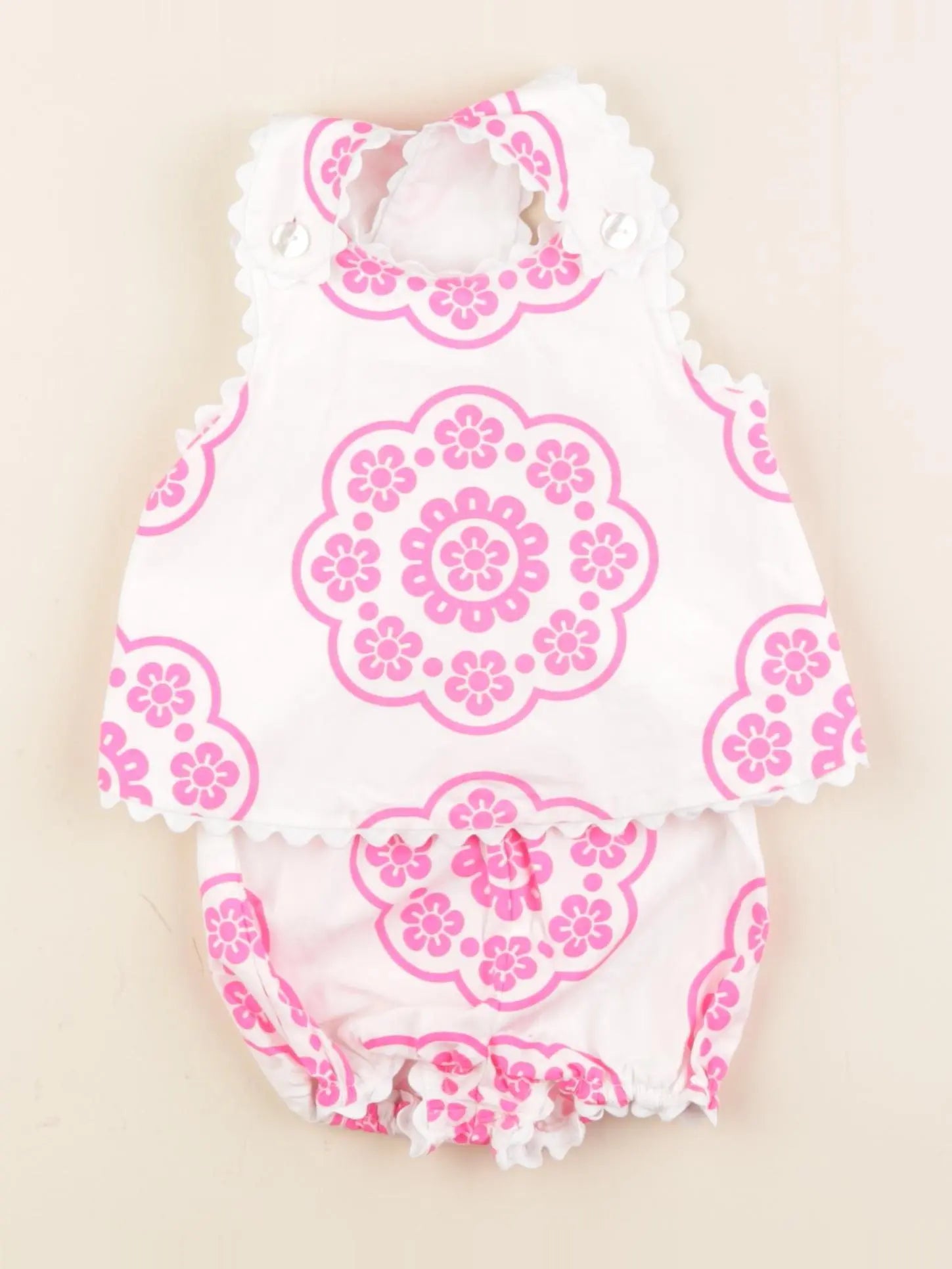 Jacadi - ensemble blanc, rose - 6 mois