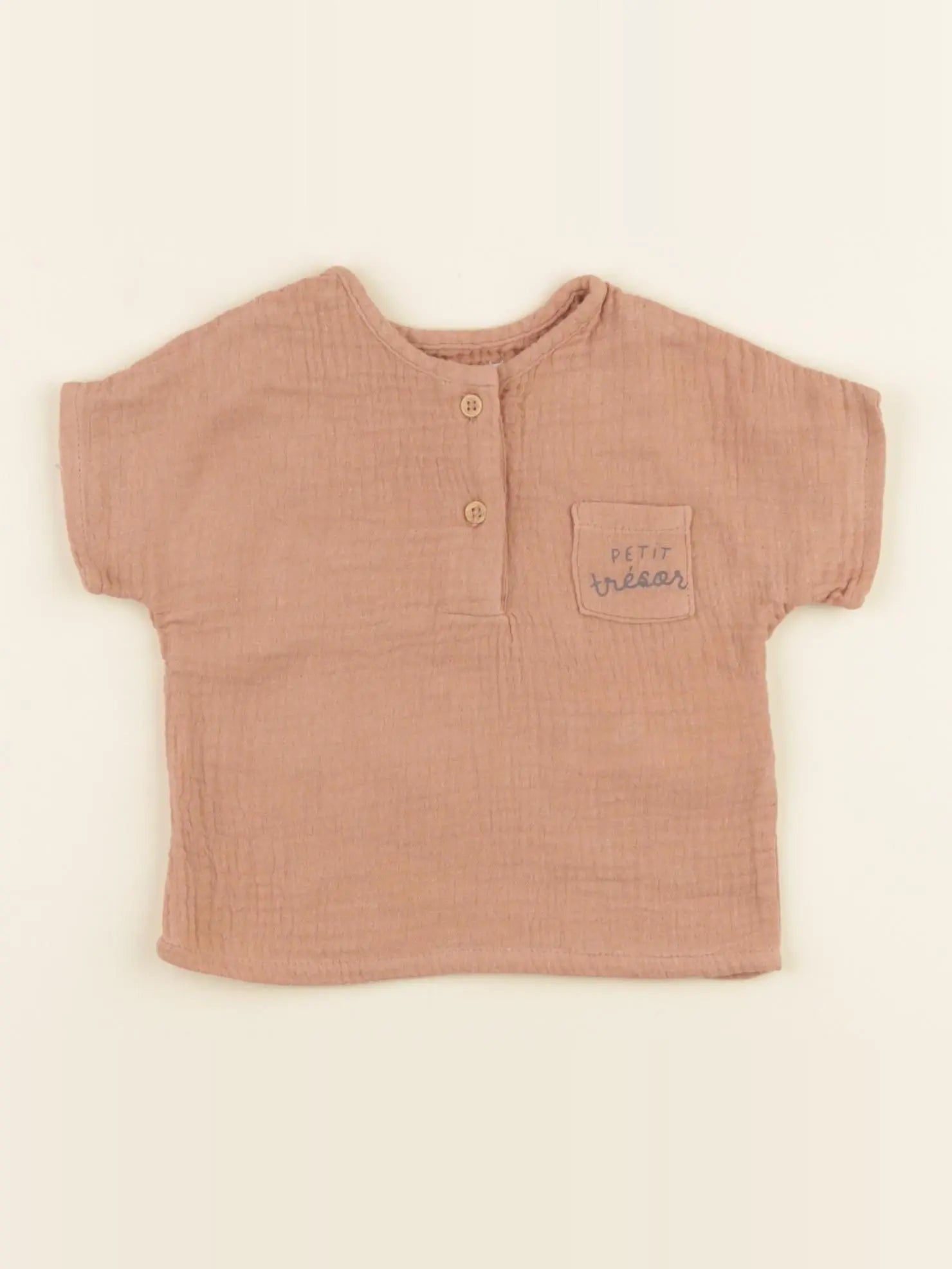 Vertbaudet - tee-shirt marron - 3 mois