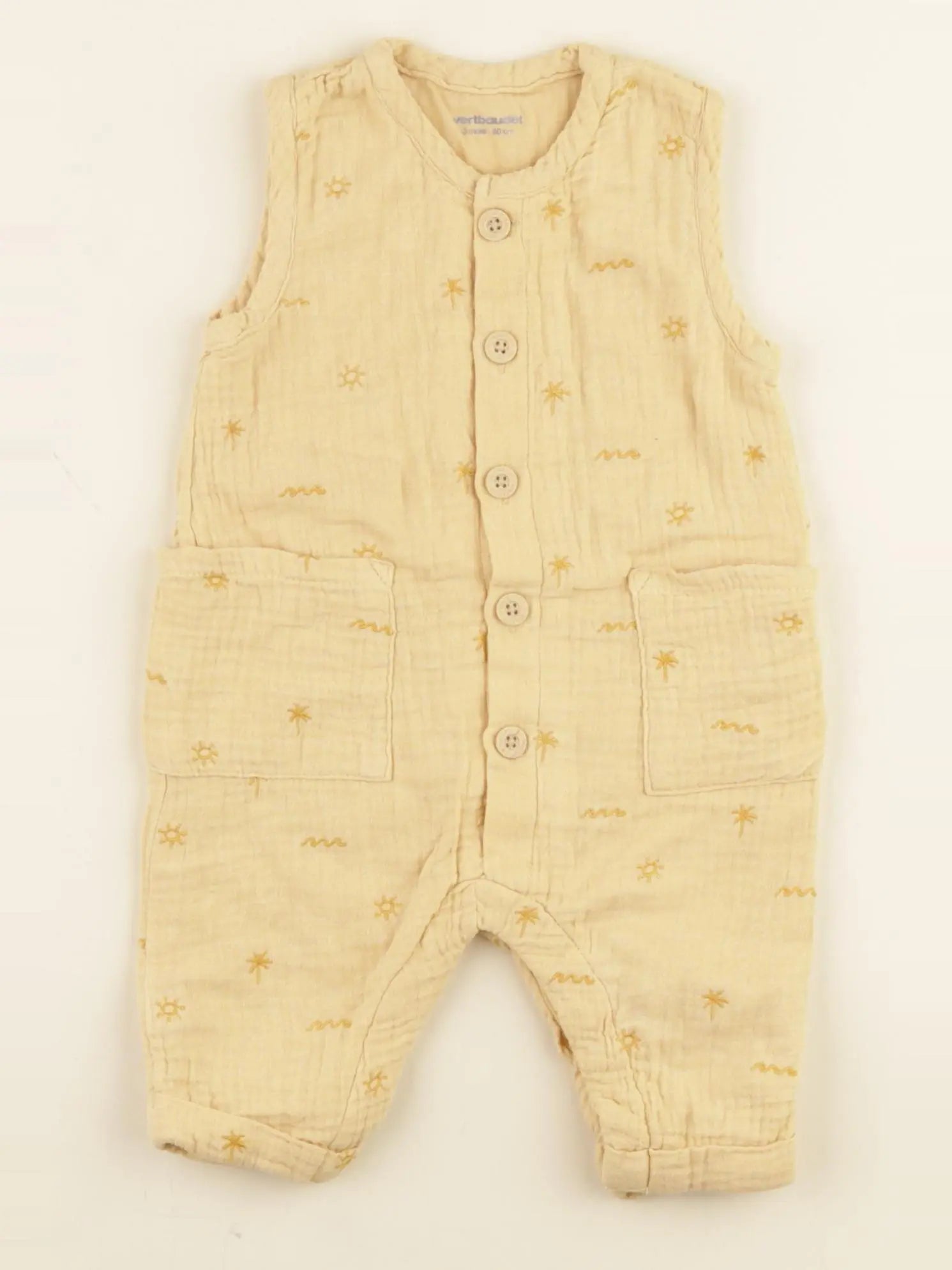 Vertbaudet - combinaison jaune - 3 mois