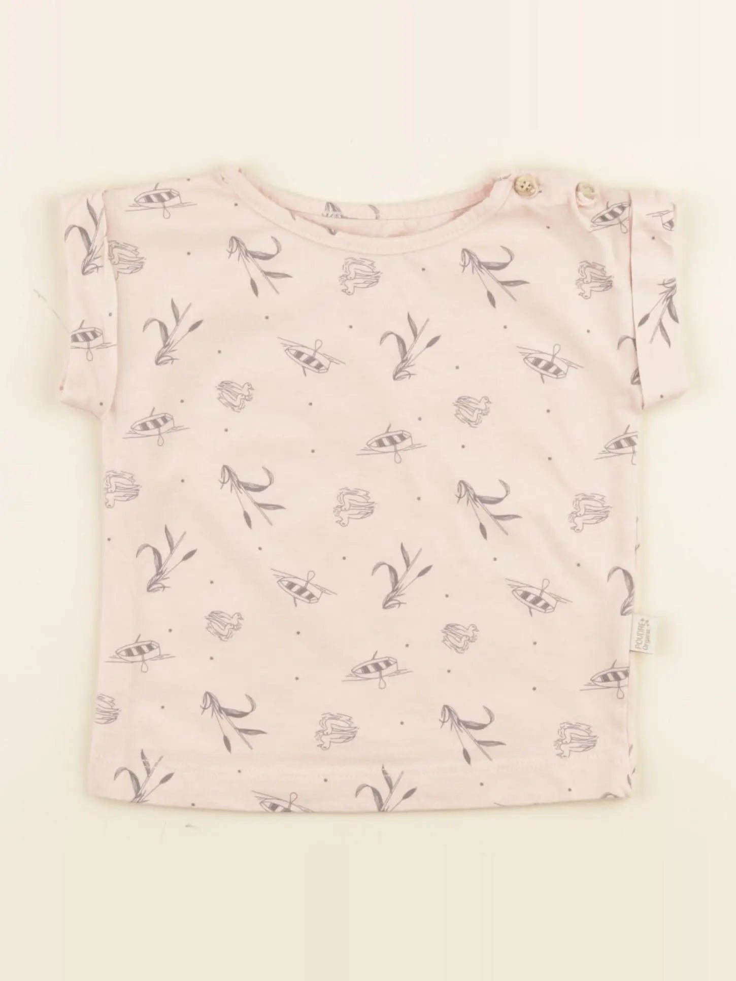 Poudre Organic - tee-shirt rose - 12 mois