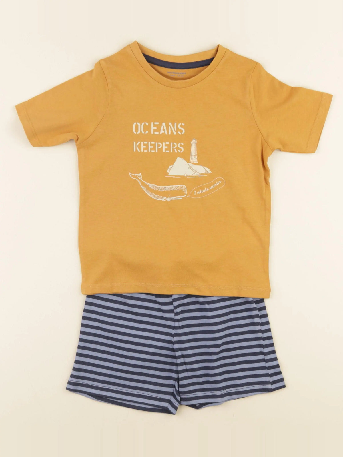 Vertbaudet - pyjama coton bleu, jaune - 4 ans
