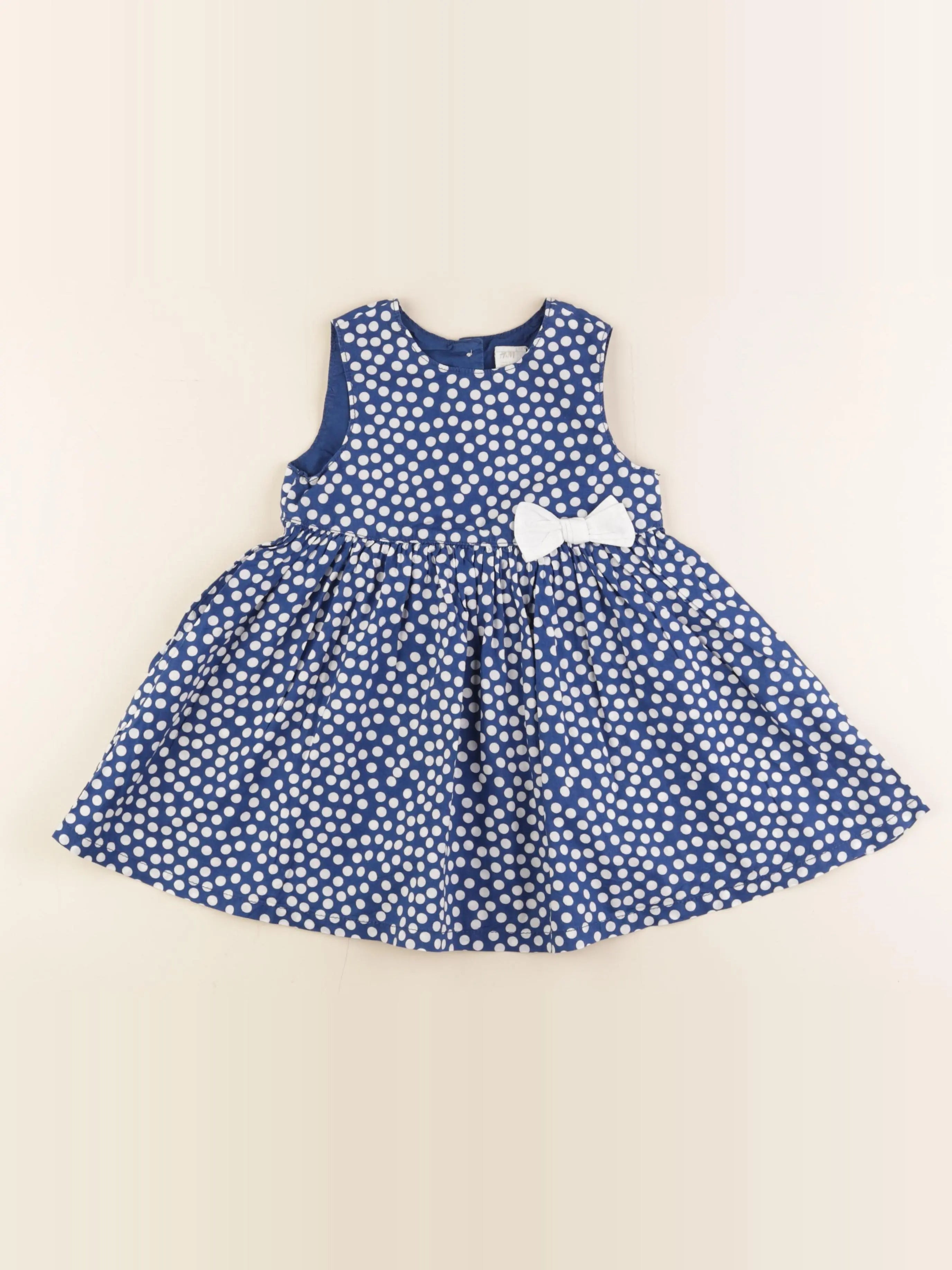 H&M - robe blanc, bleu - 12/18 mois