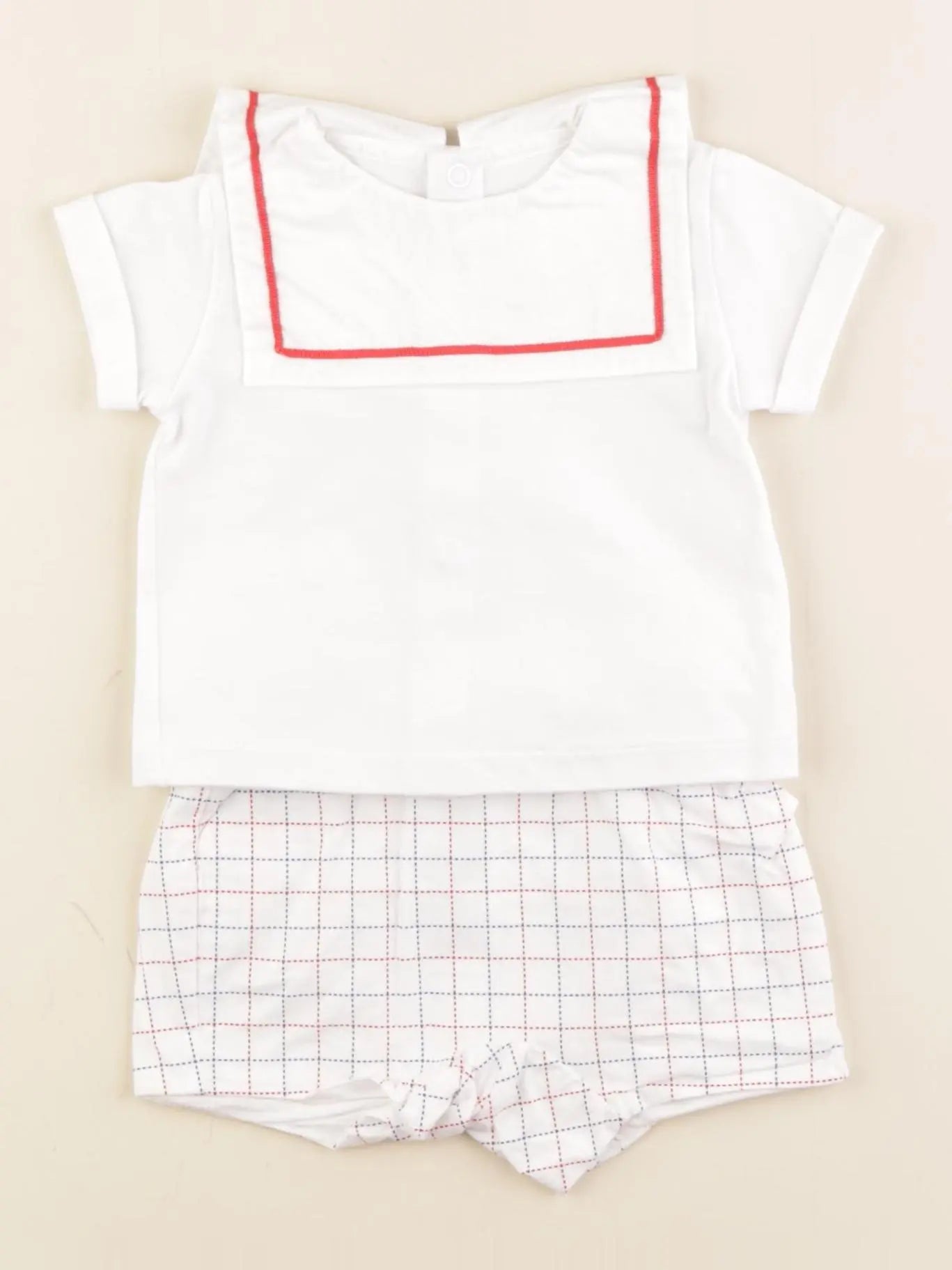 Jacadi - ensemble blanc, bleu, rouge - 3 mois