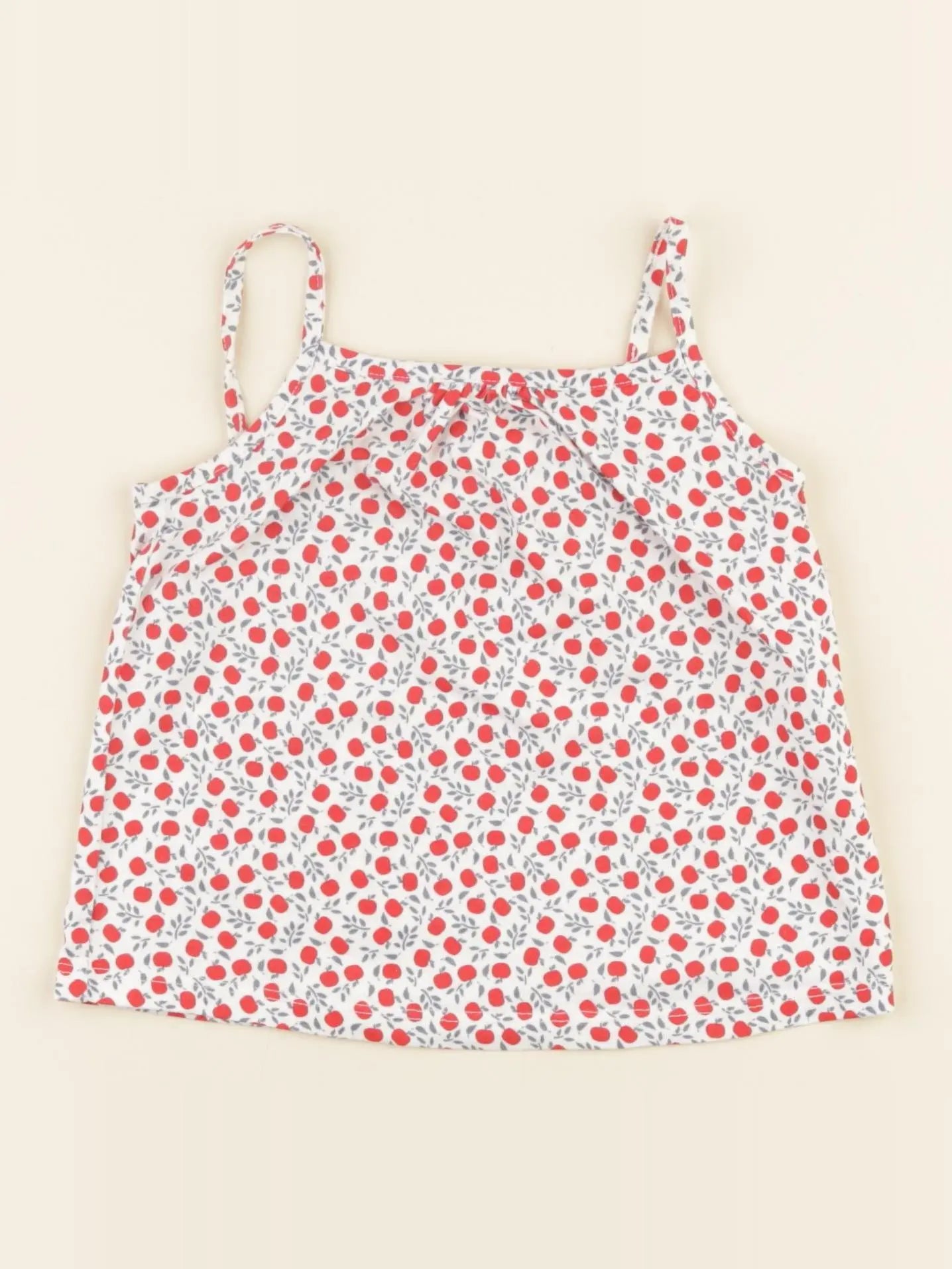 Vertbaudet - débardeur rouge, blanc - 2 ans