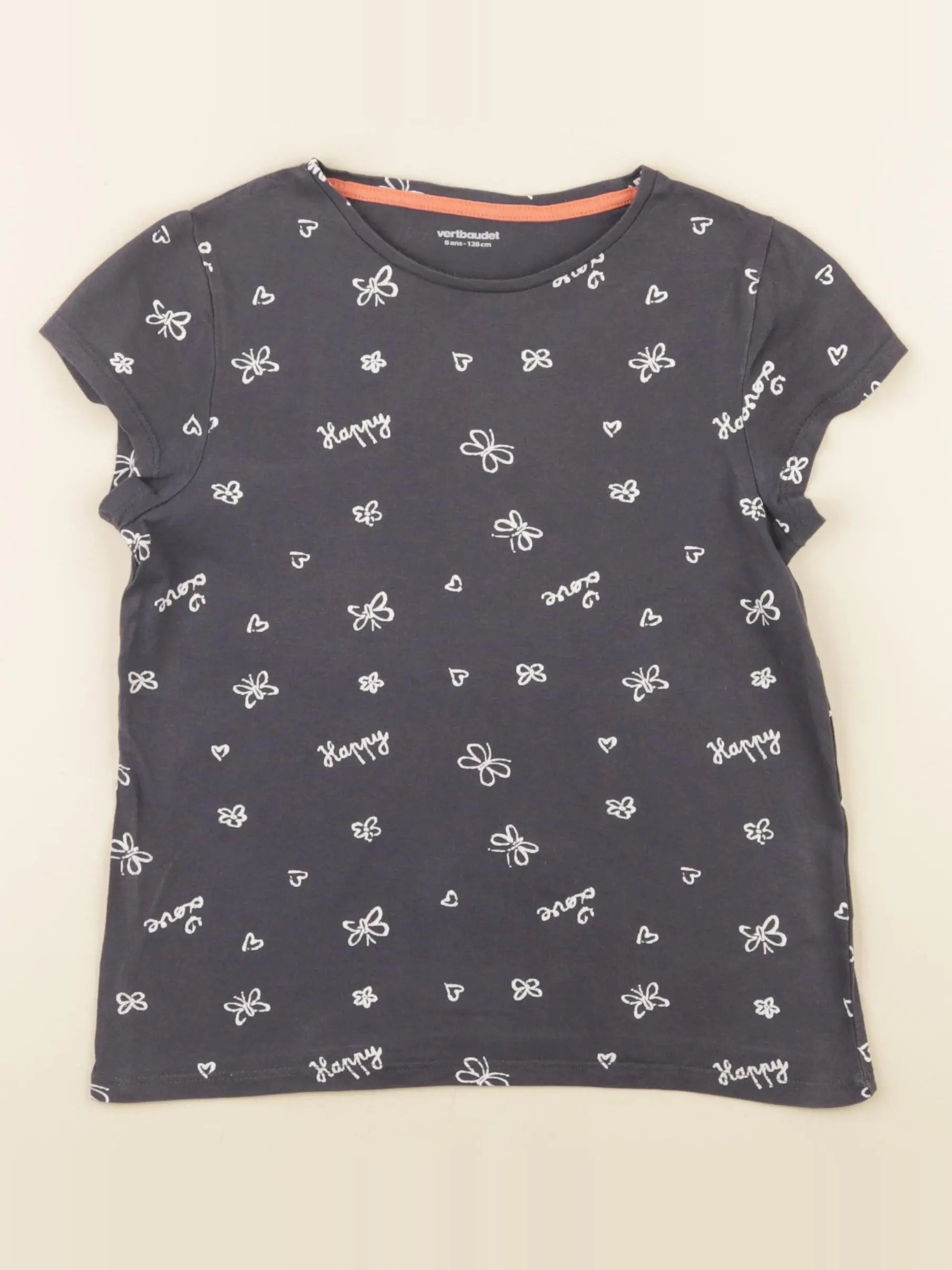 Vertbaudet - tee-shirt bleu - 8 ans