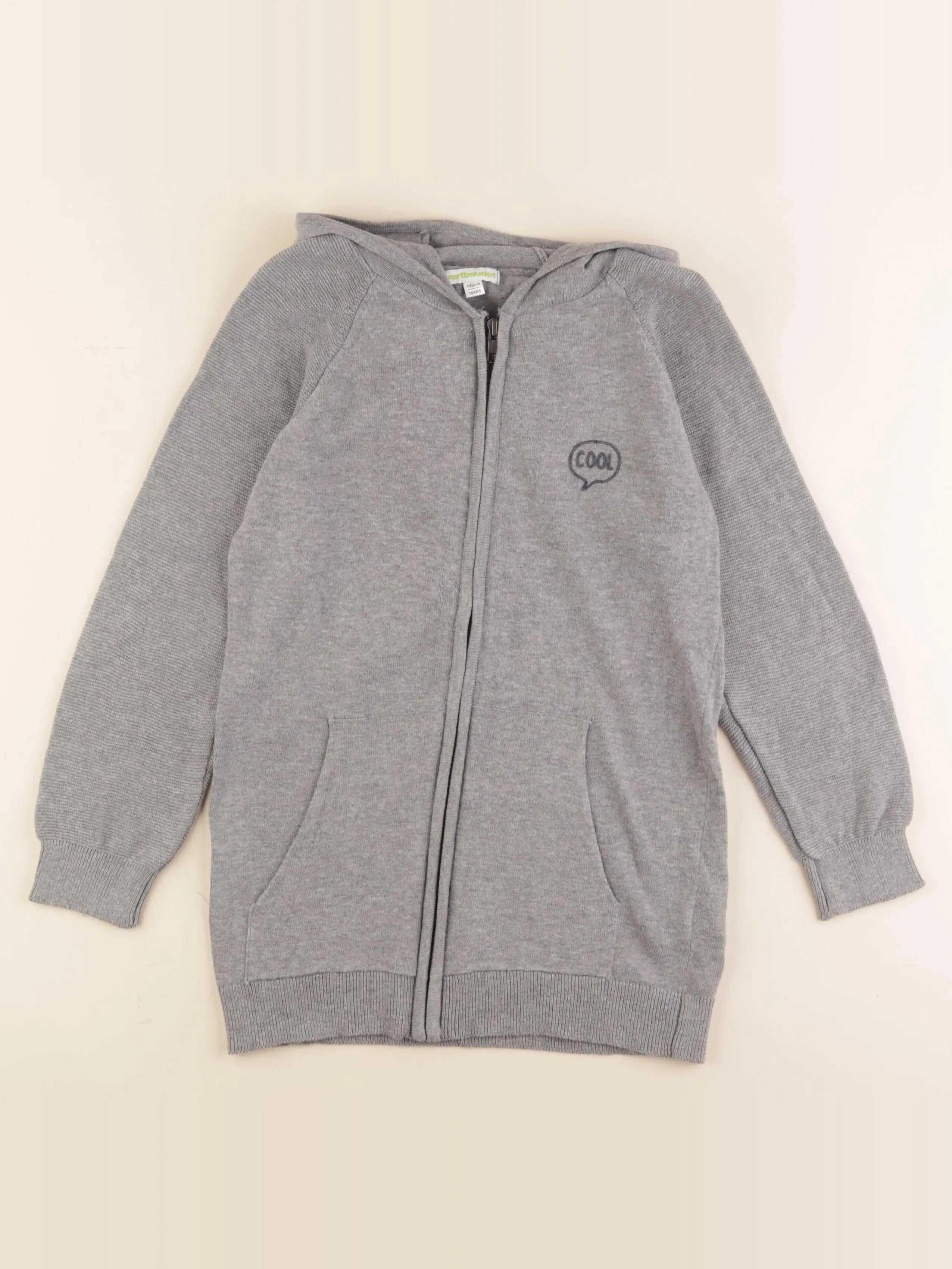 Vertbaudet - gilet gris - 10 ans