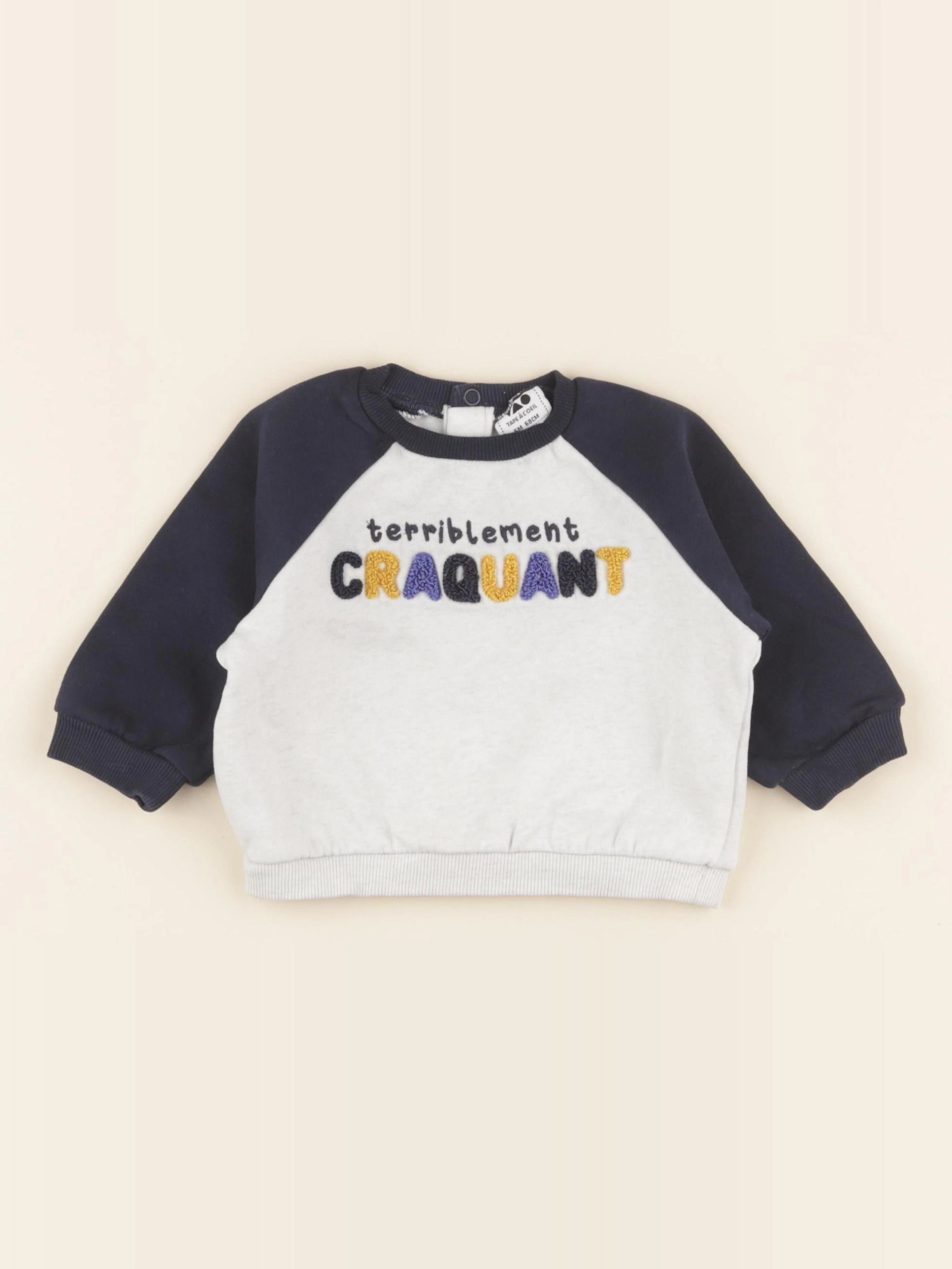 Tape à l'oeil - sweat bleu - 6 mois