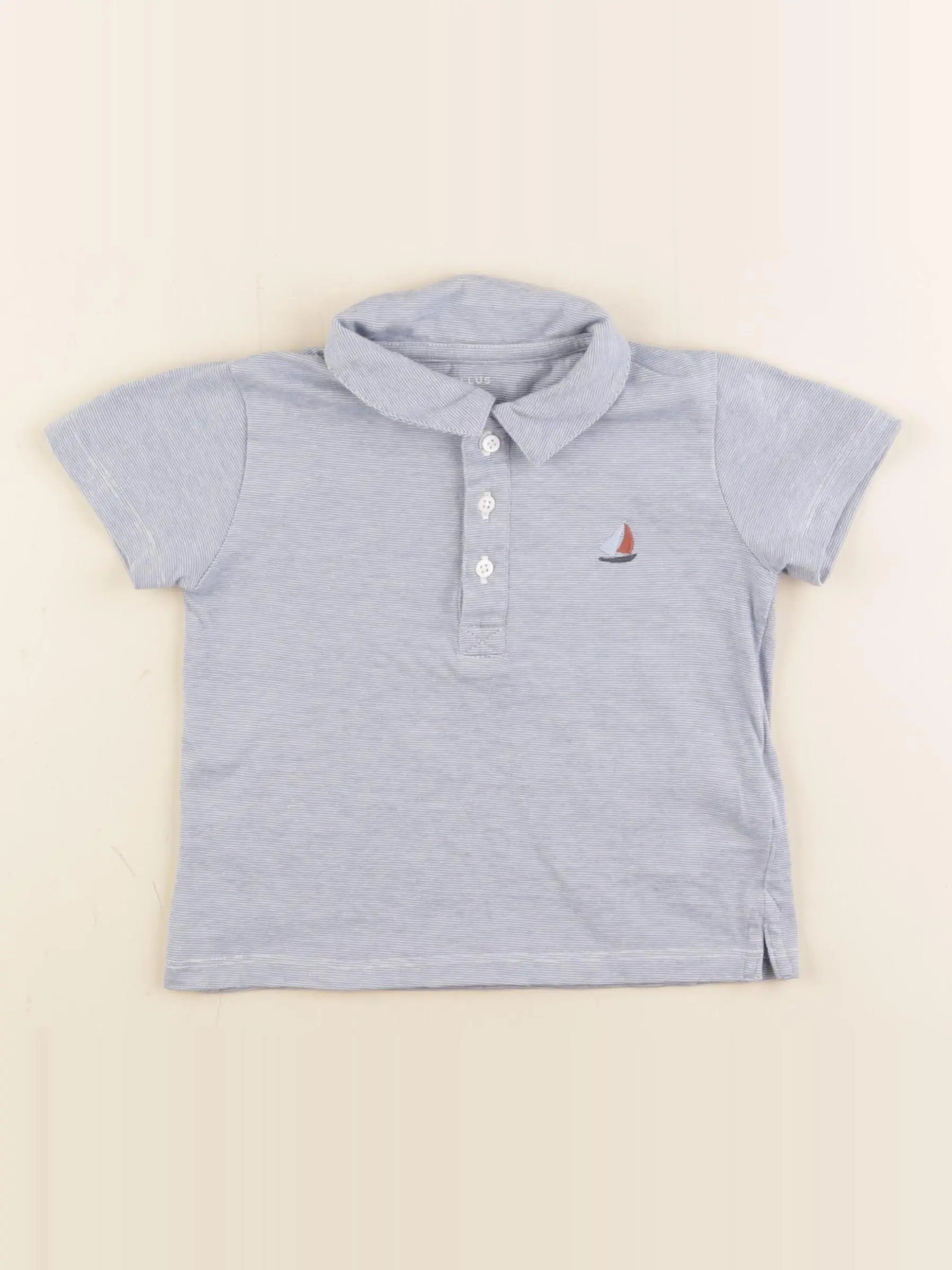 Cyrillus - polo bleu - 24 mois