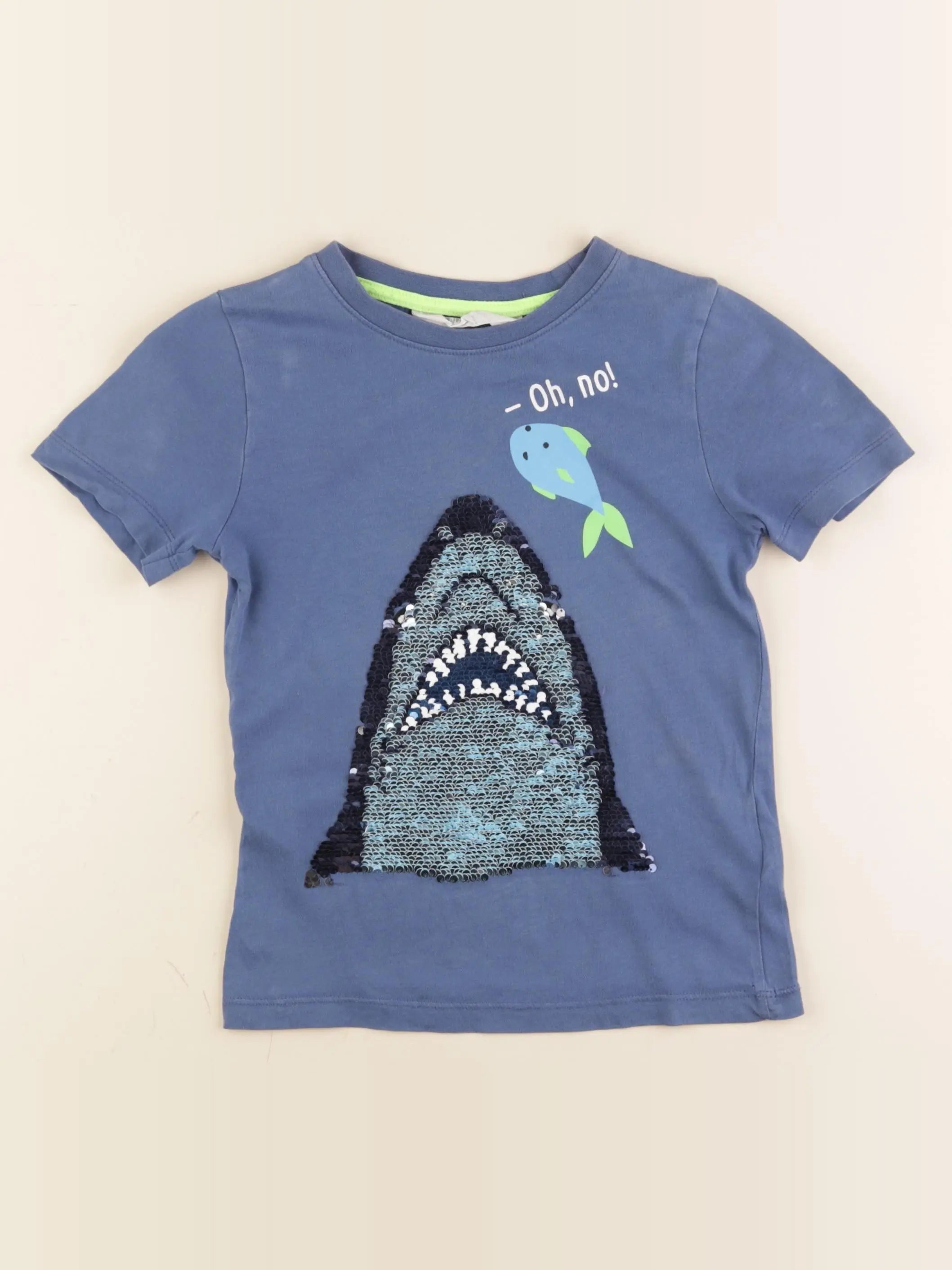H&M - tee-shirt bleu - 4/6 ans
