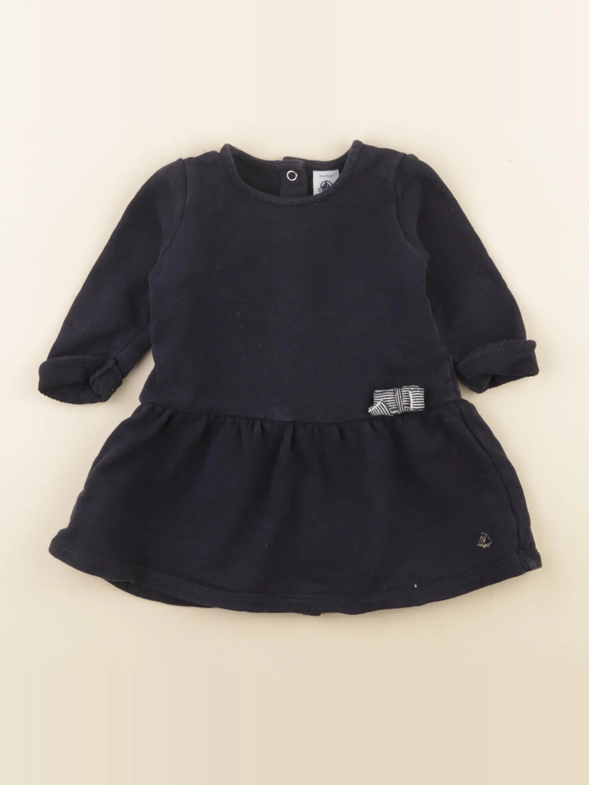 Petit Bateau - robe bleu - 12 mois