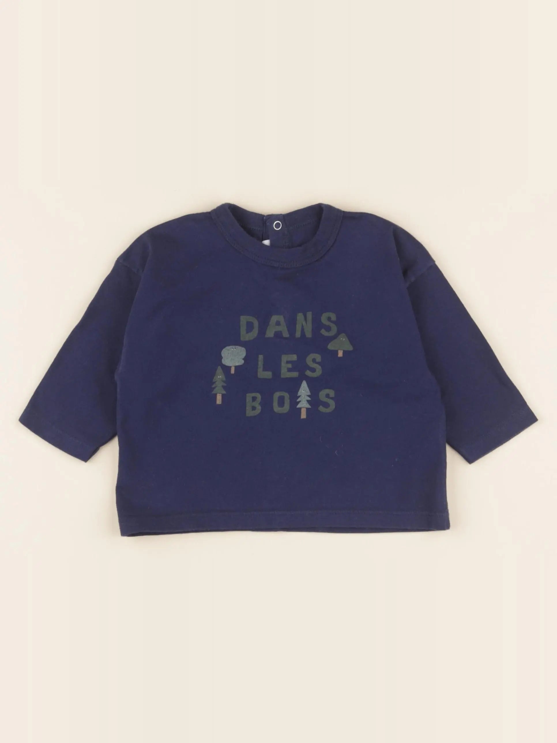 Petit Bateau - tee-shirt bleu - 6 mois