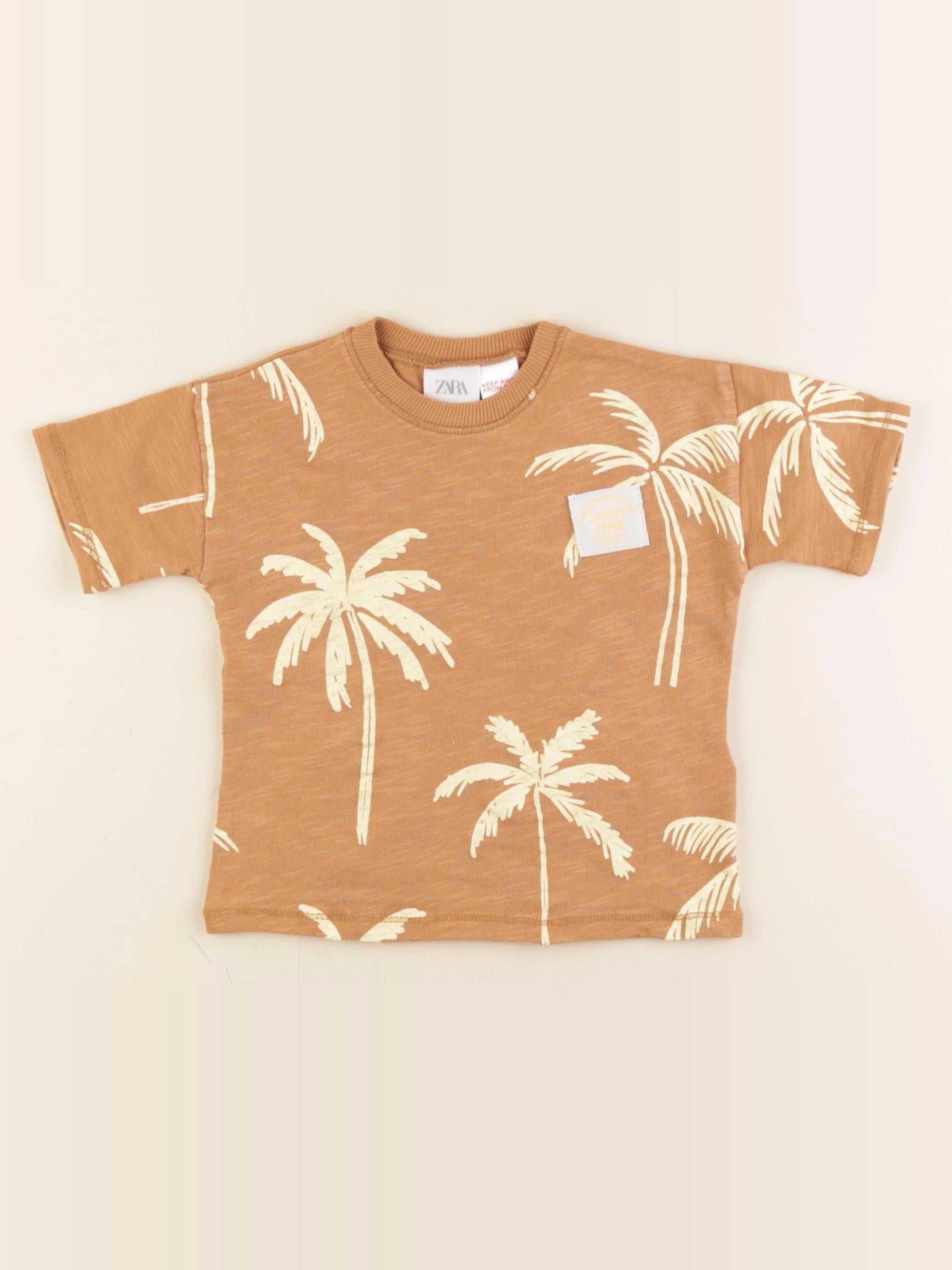 Zara - tee-shirt marron, jaune - 18 mois