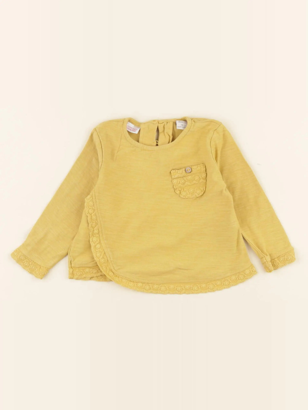 Zara - tee-shirt jaune - 6/9 mois