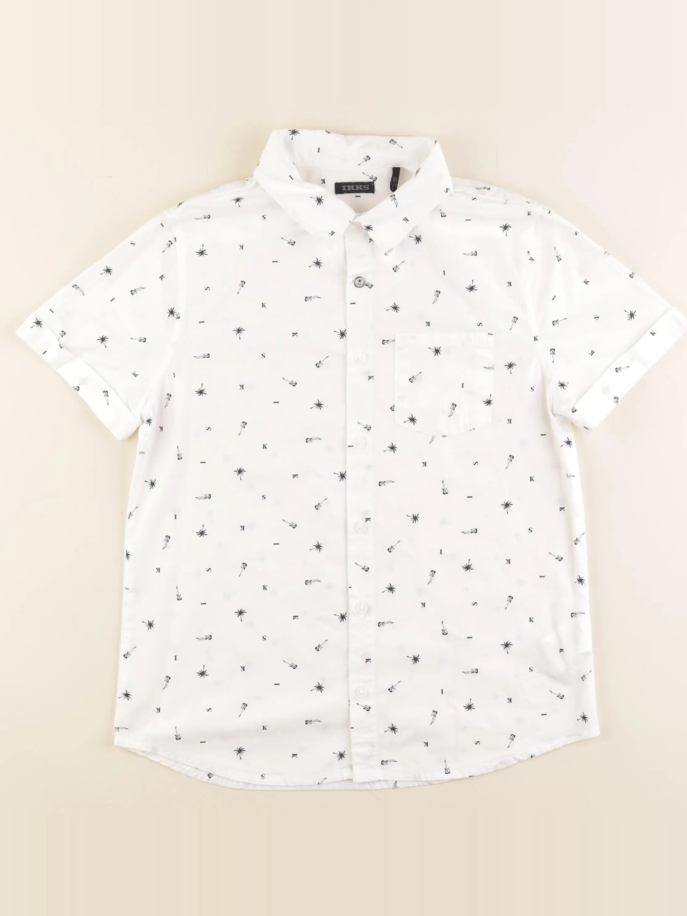 IKKS - chemise bleu, blanc - 10 ans