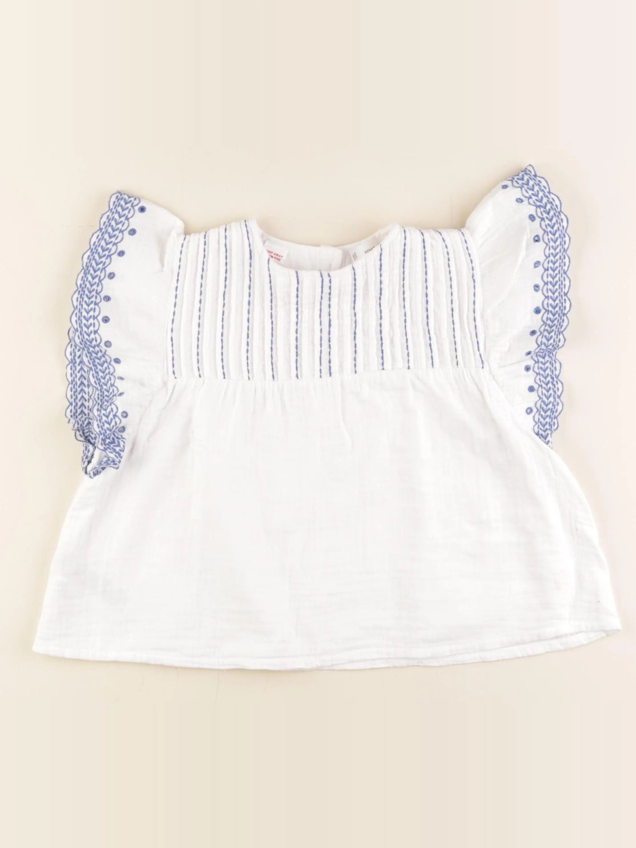 Mango - blouse blanc, bleu - 4/5 ans