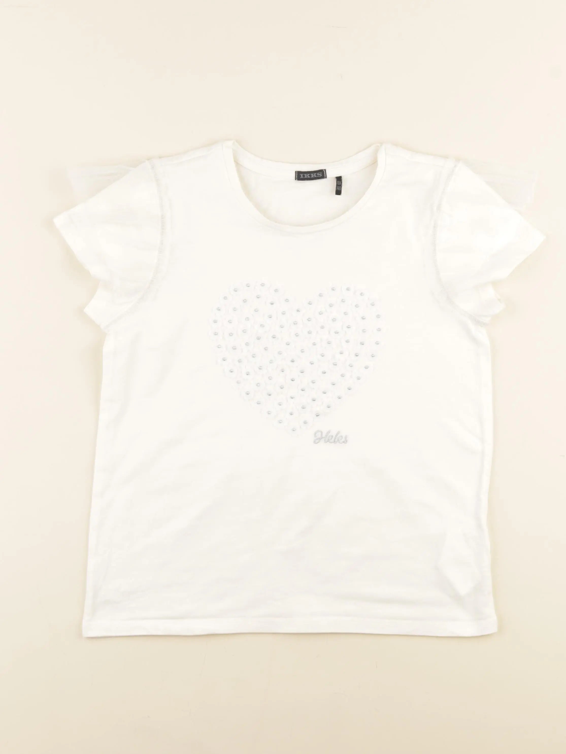 IKKS - tee-shirt blanc, argent - 10 ans