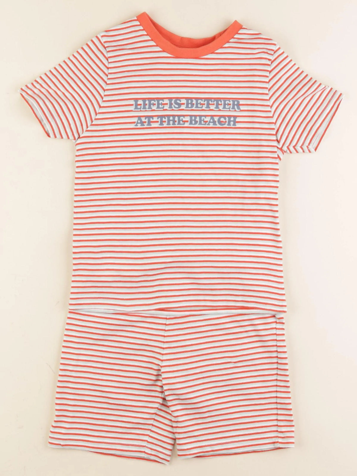 Vertbaudet - pyjama coton rouge, blanc - 5 ans