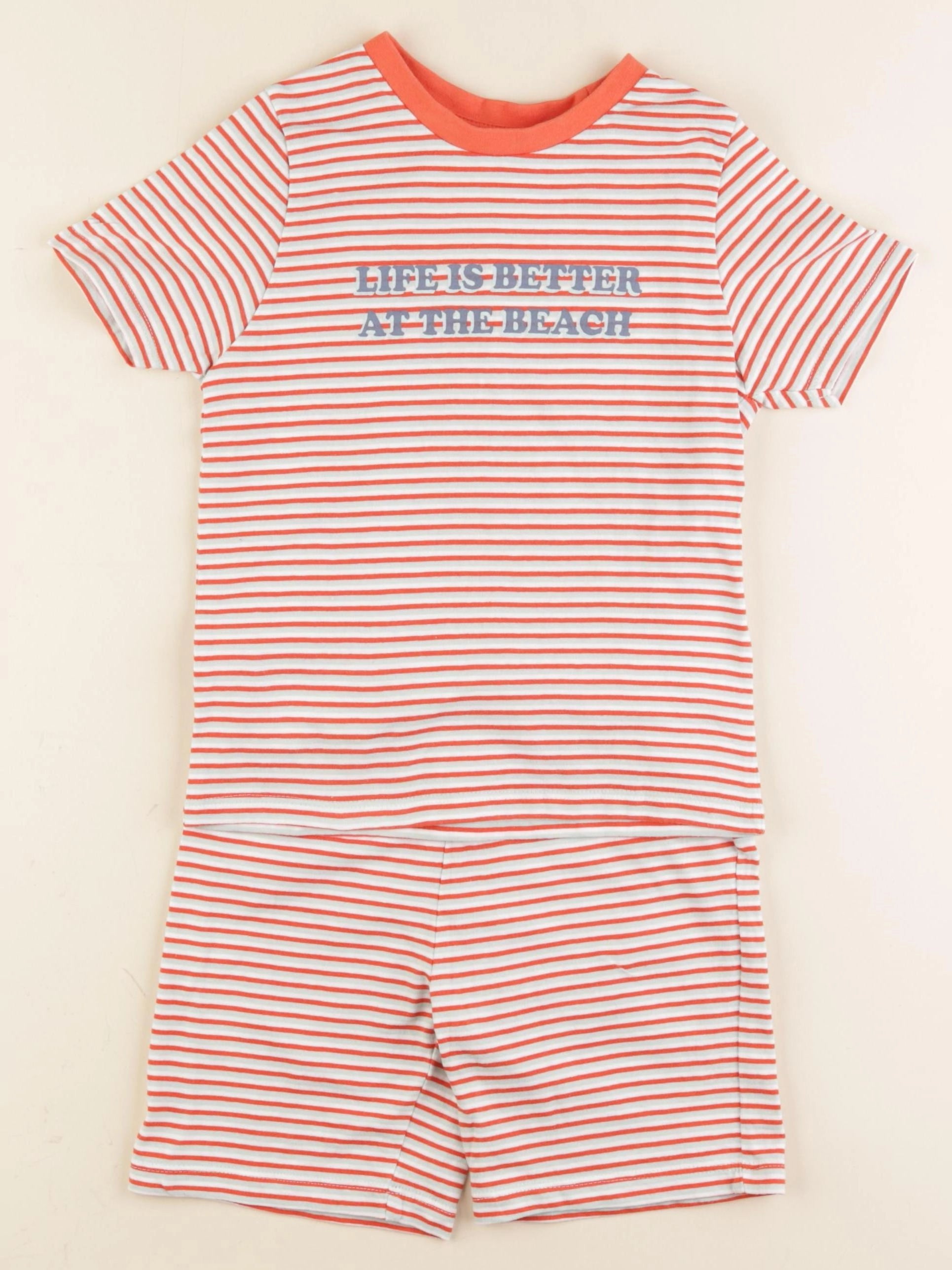 Vertbaudet - pyjama coton rouge, blanc - 5 ans