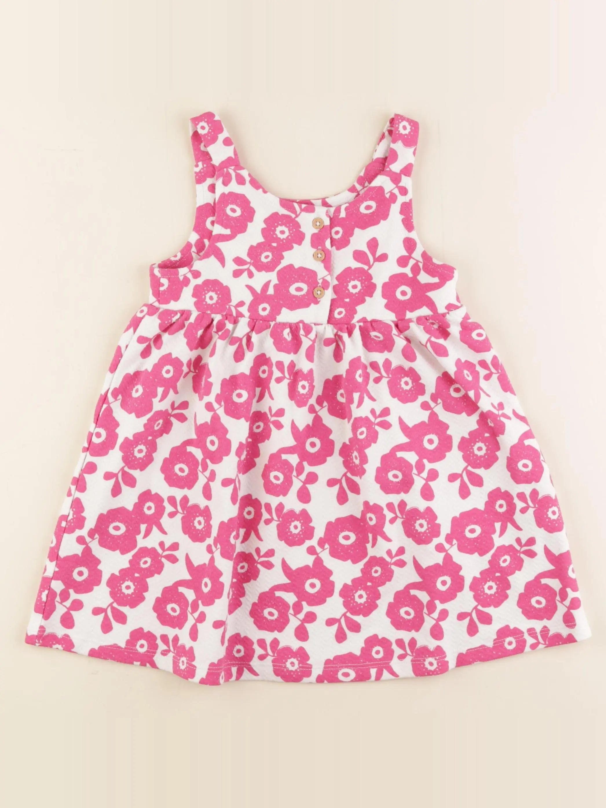 Vertbaudet - robe blanc, rose - 36 mois