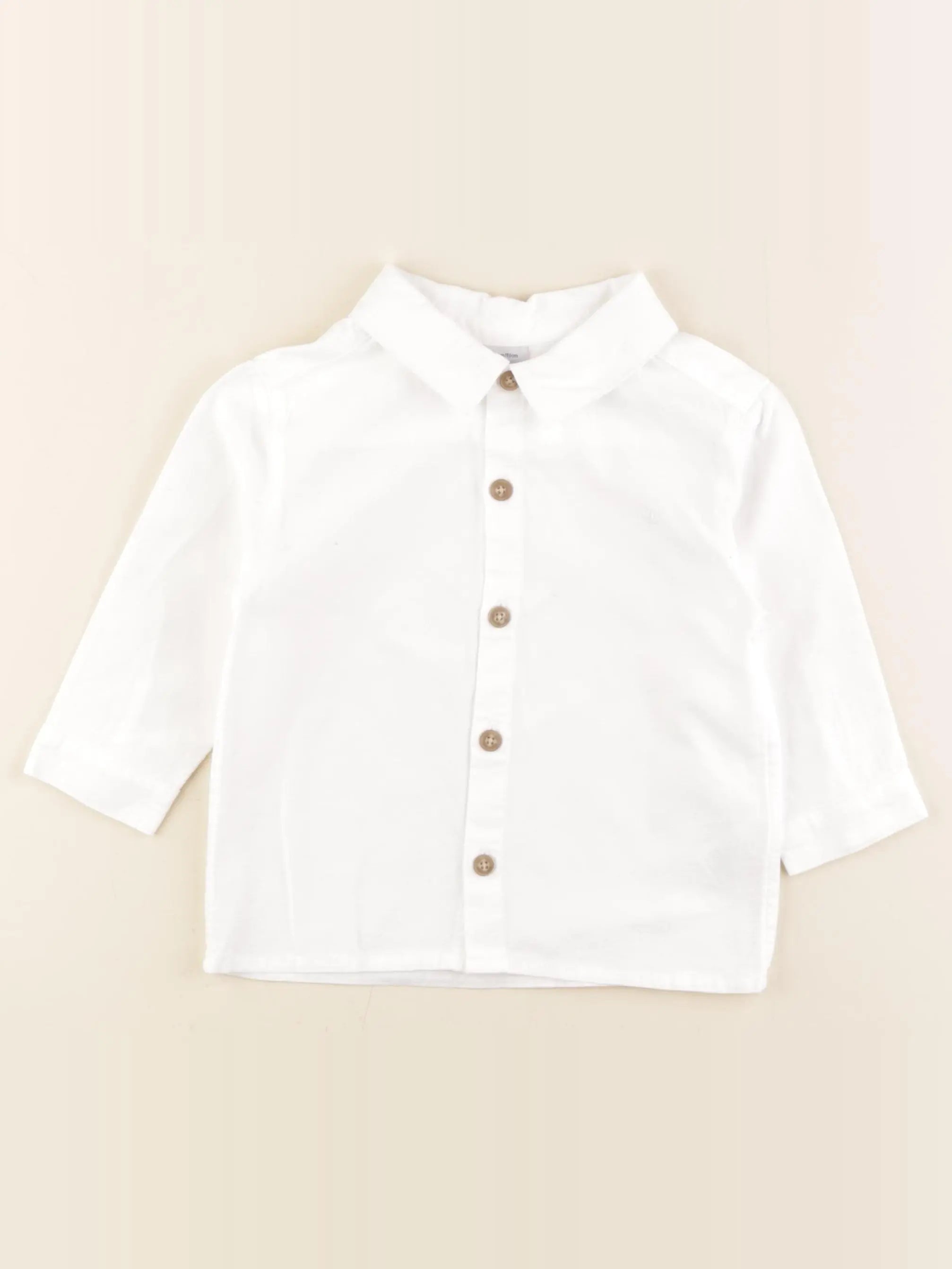 Petit Bateau - chemise blanc - 24 mois