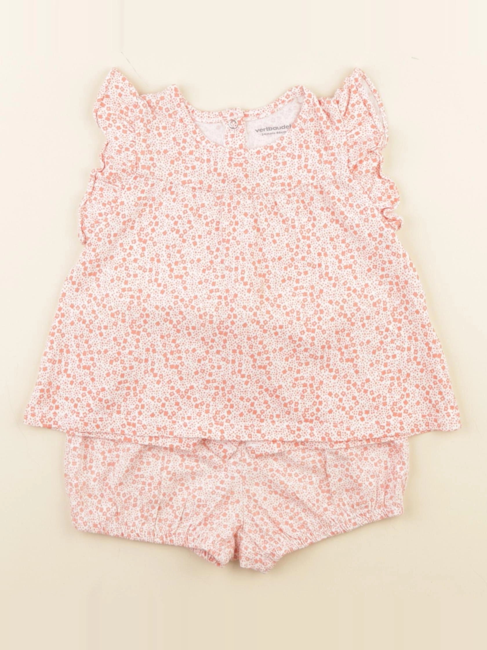 Vertbaudet - ensemble rose - 24 mois