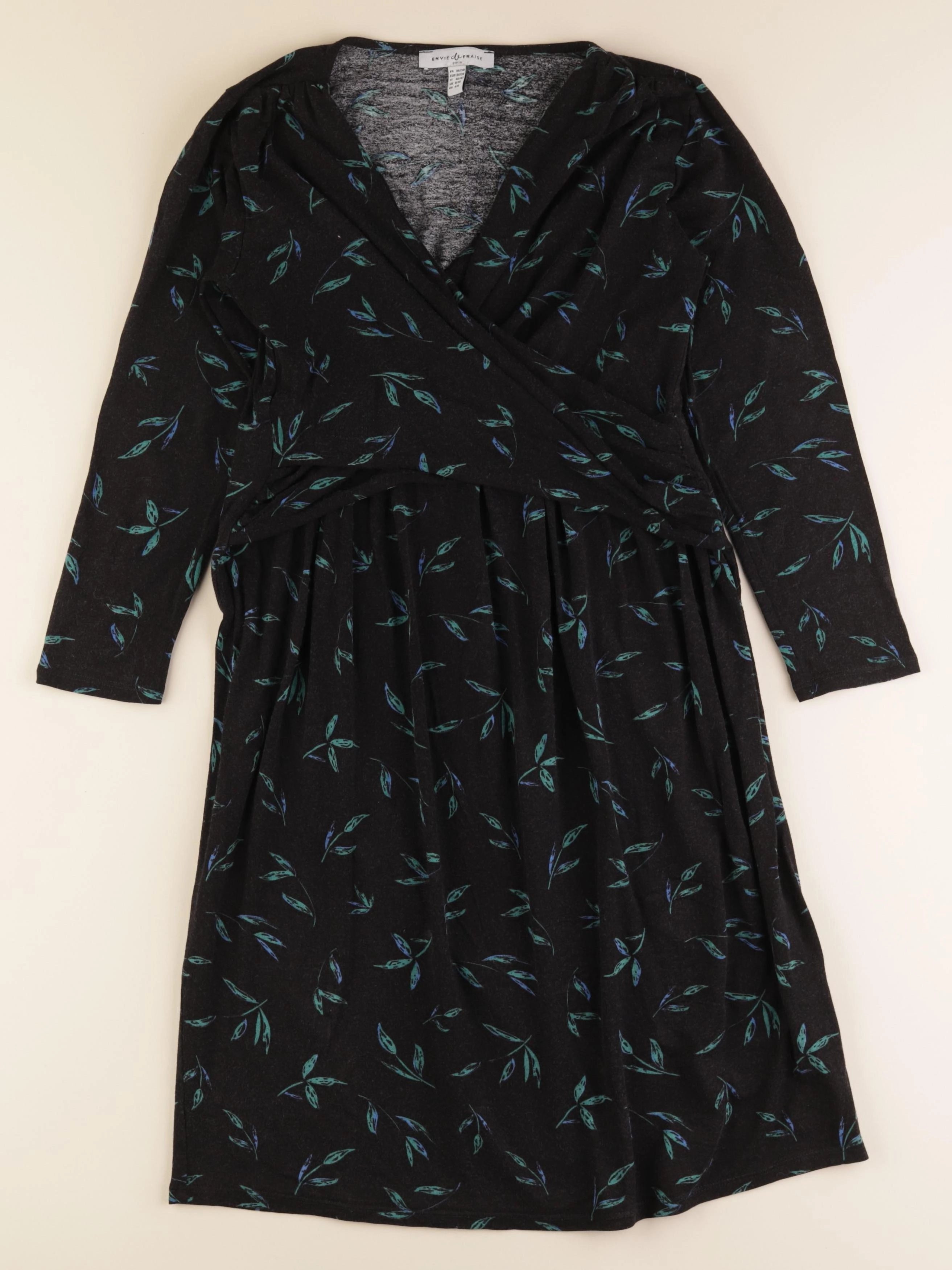 Envie de fraise - robe grossesse, allaitement noir, vert - 36 à 38