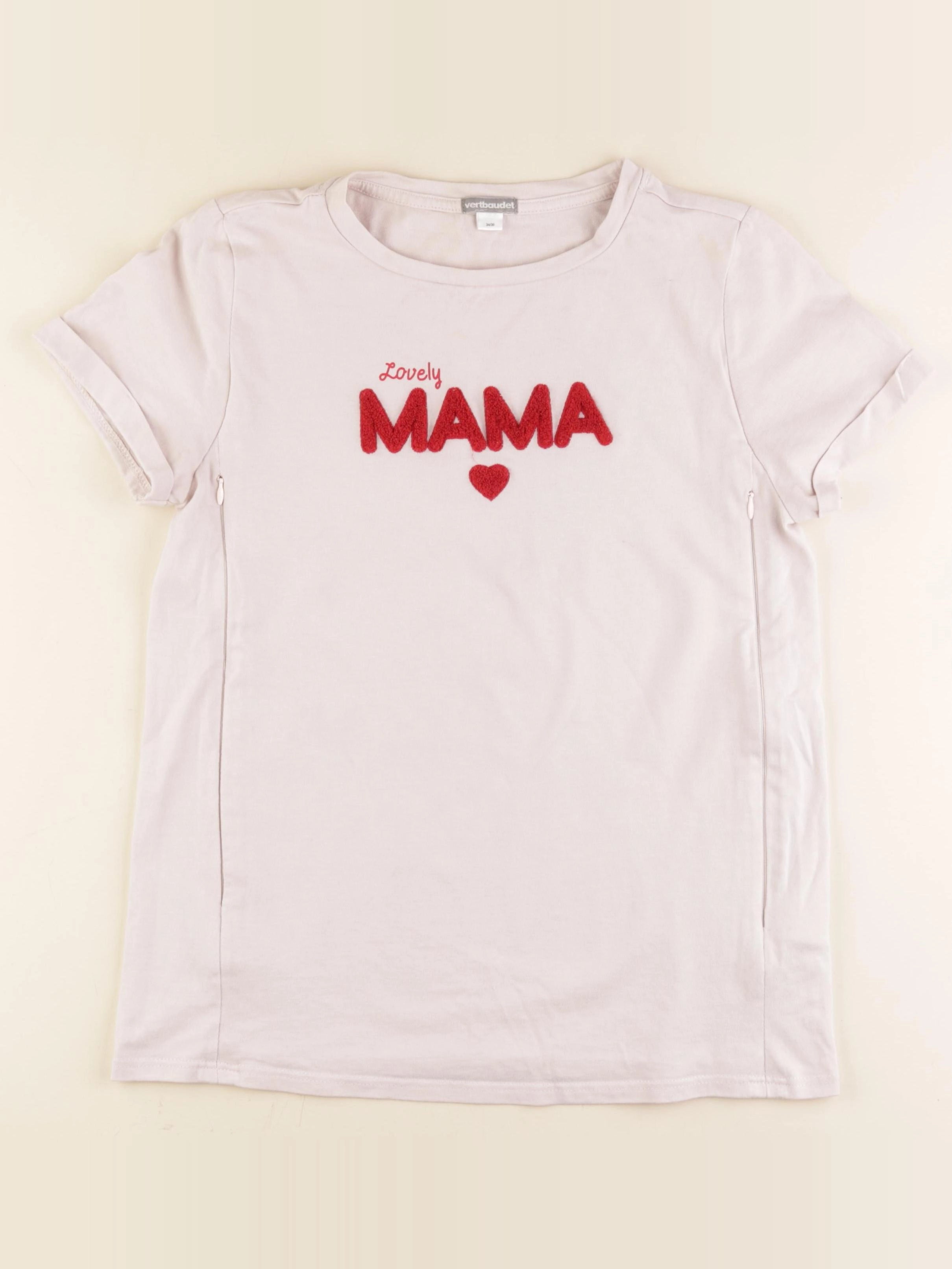 Vertbaudet - tee-shirt grossesse, allaitement rose - 34 à 36