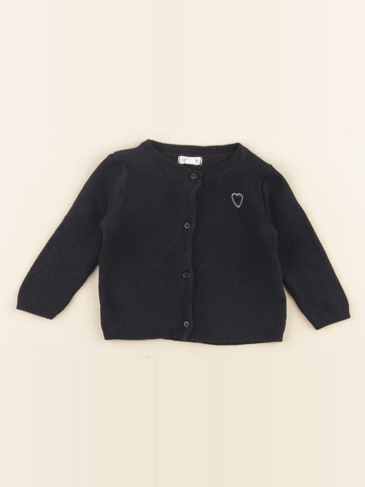 Vertbaudet - gilet bleu, or - 6 mois