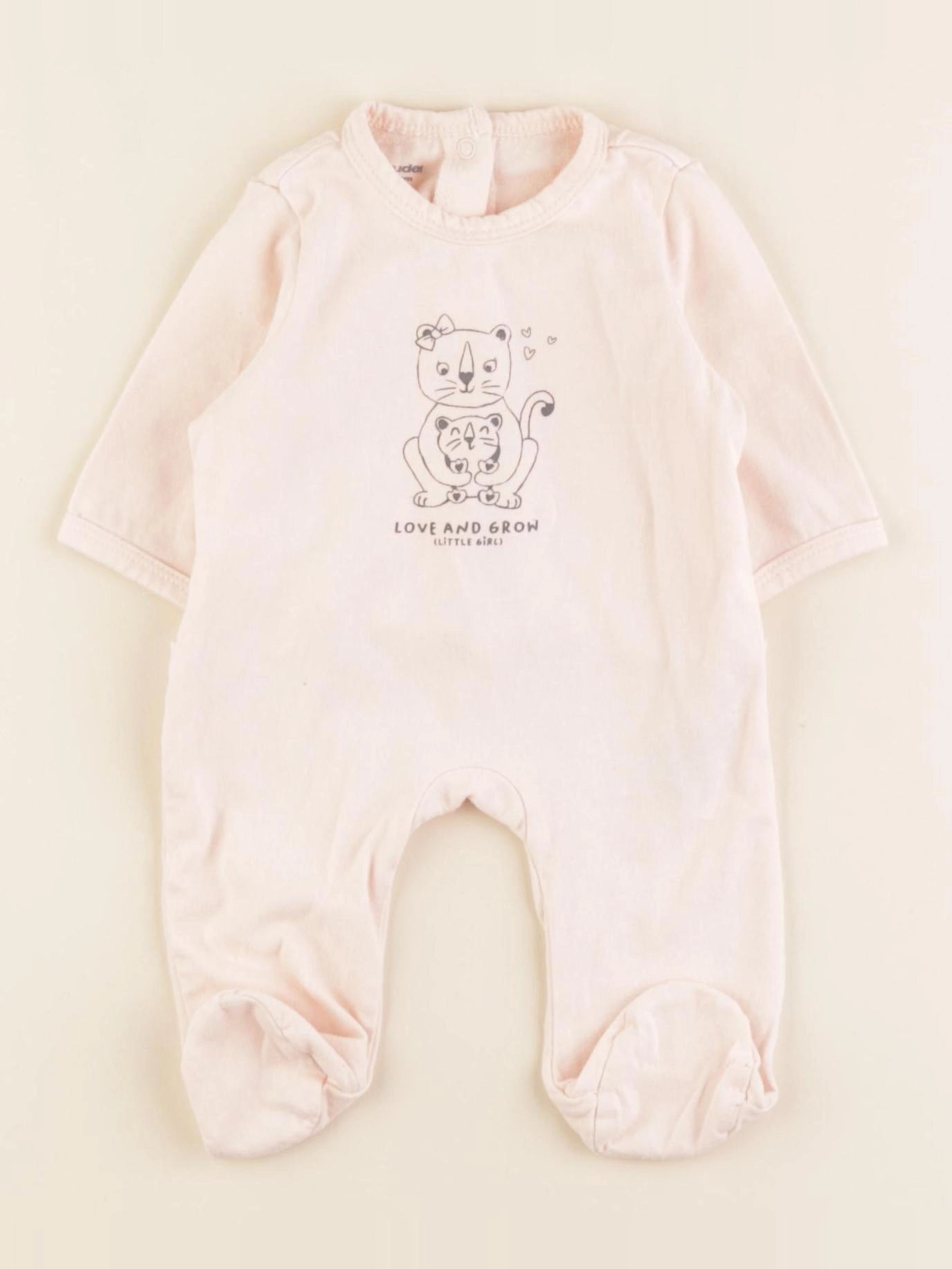 Vertbaudet - pyjama coton rose - 1 mois