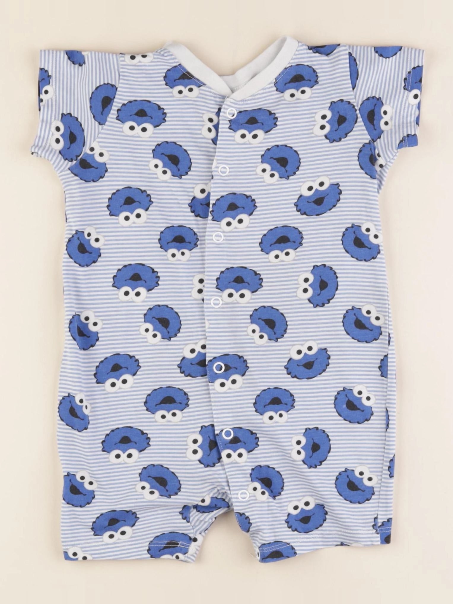 H&M - pyjama coton bleu - 9/12 mois
