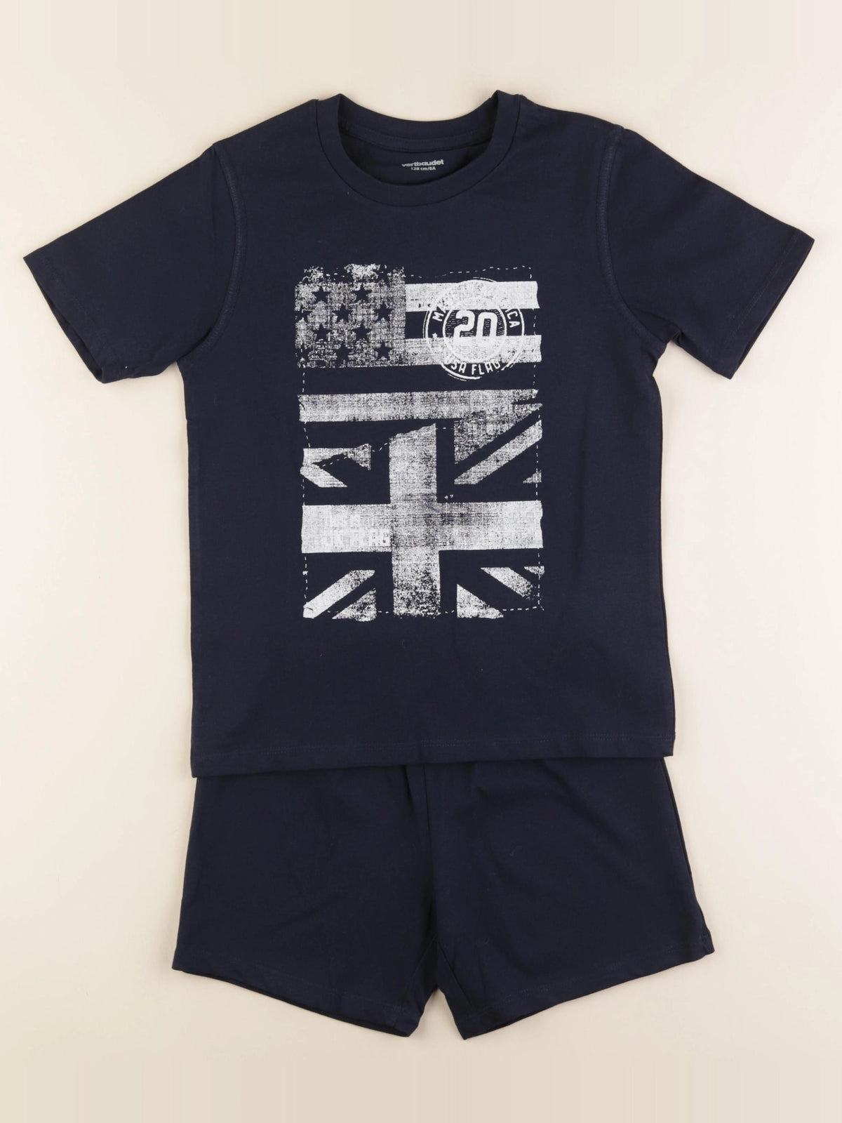 Vertbaudet - pyjama coton bleu - 8 ans