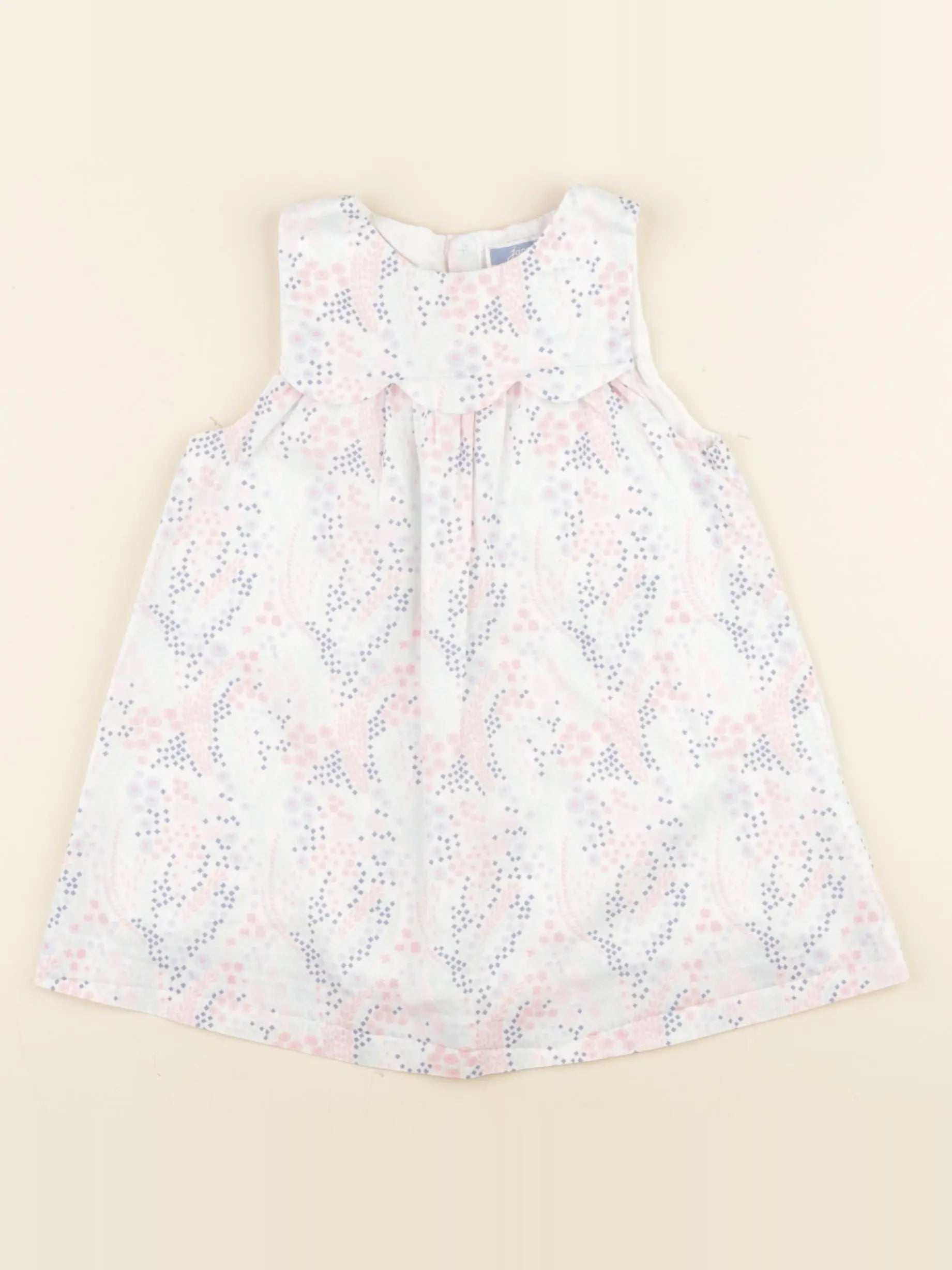 Jacadi - robe blanc, rose - 18 mois