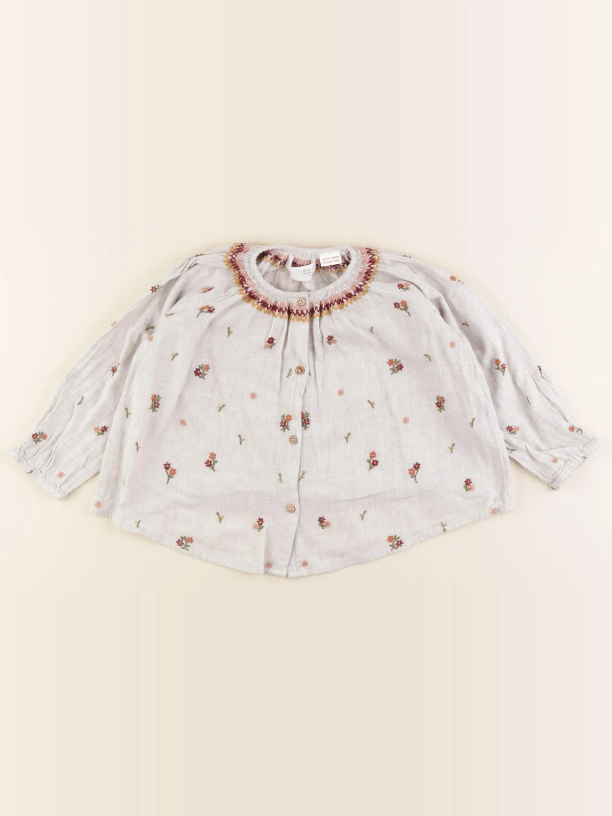 Zara - blouse gris - 18/24 mois