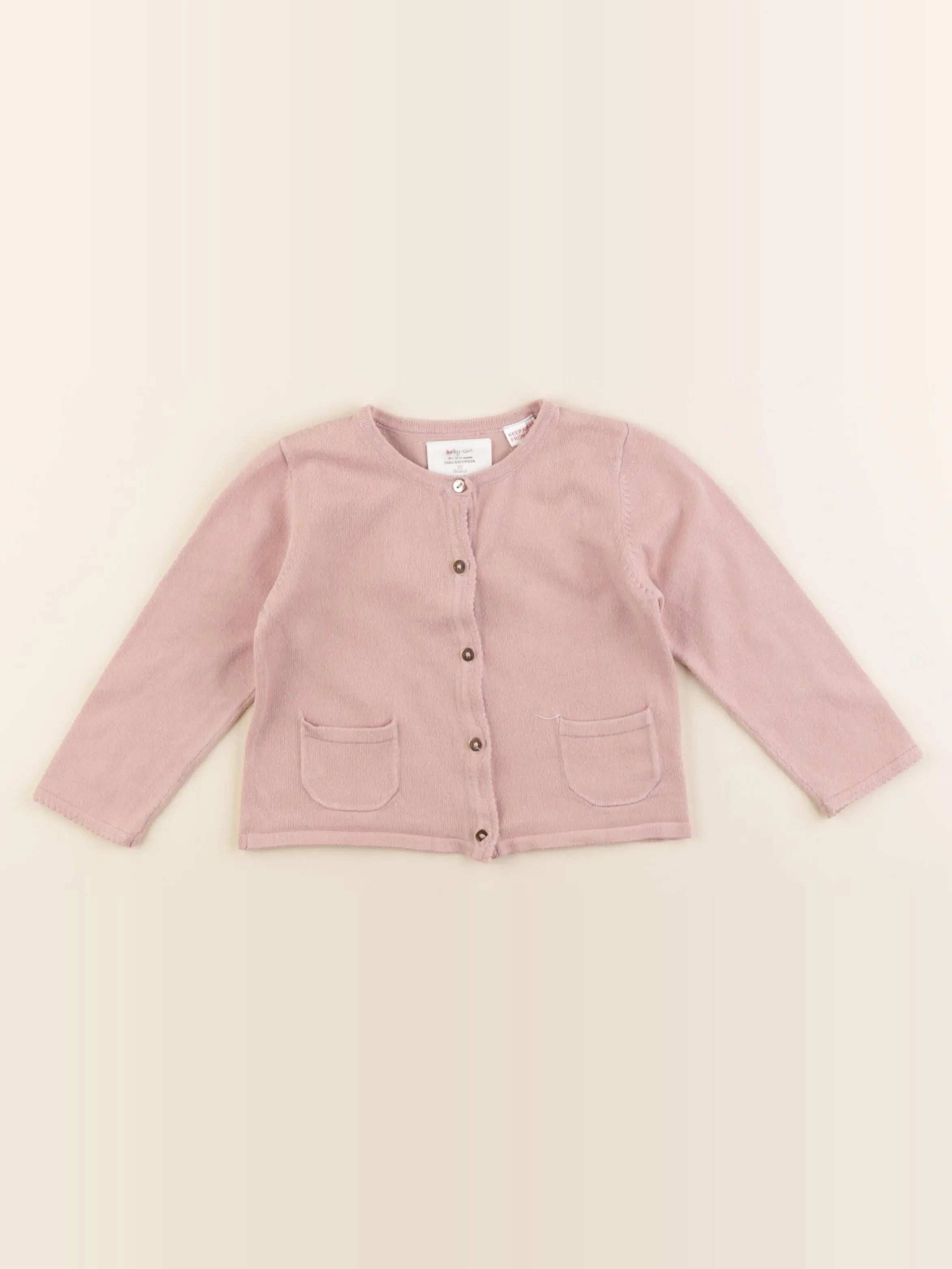Zara - gilet rose - 12/18 mois