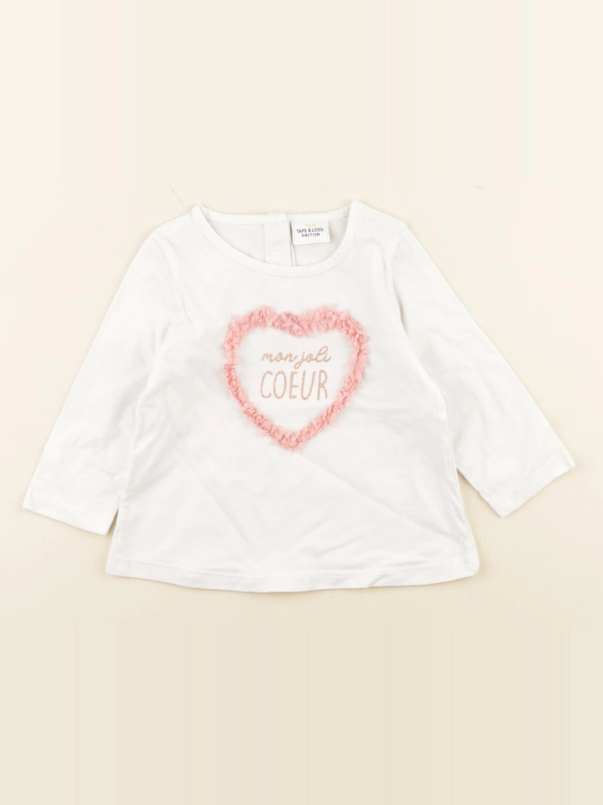 Tape à l'oeil - tee-shirt blanc - 9 mois