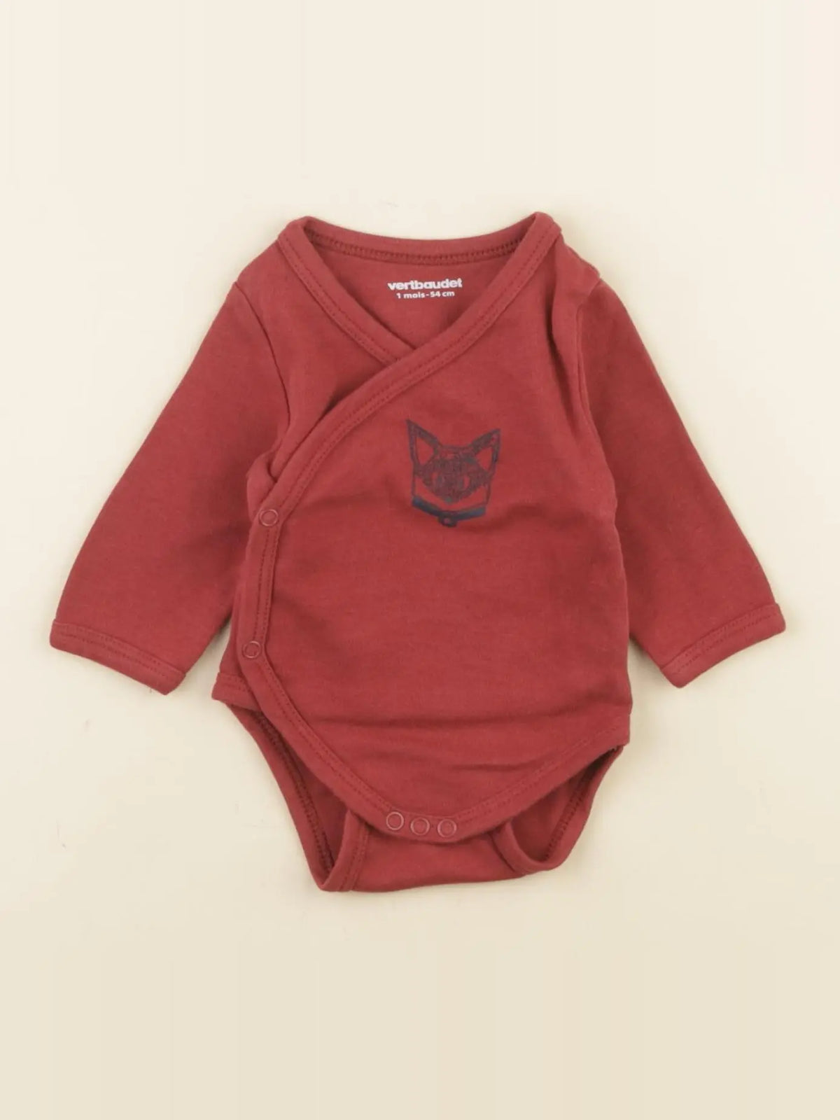 Vertbaudet - body rouge - 1 mois