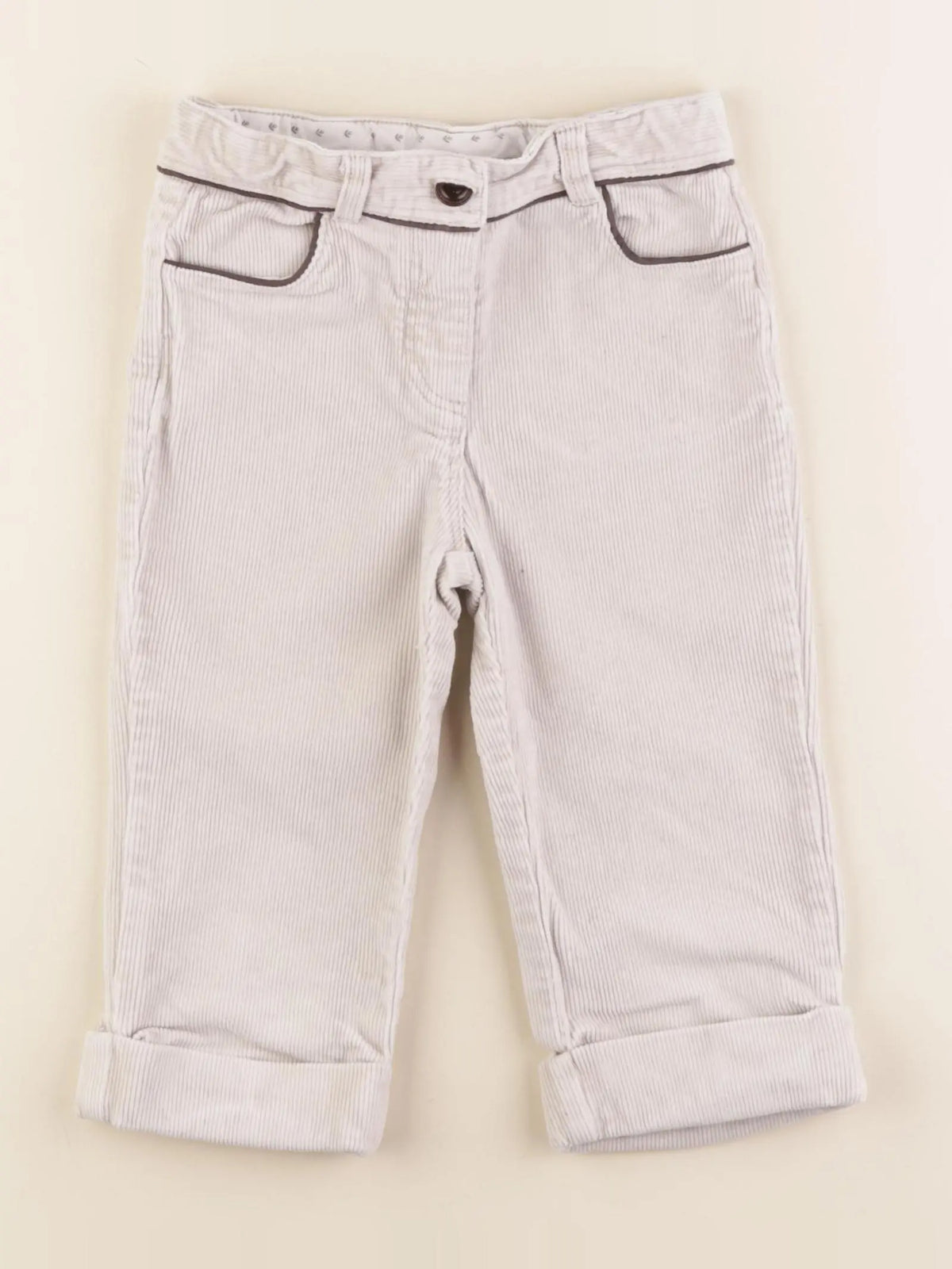 Jacadi - pantacourt beige, blanc - 6 ans