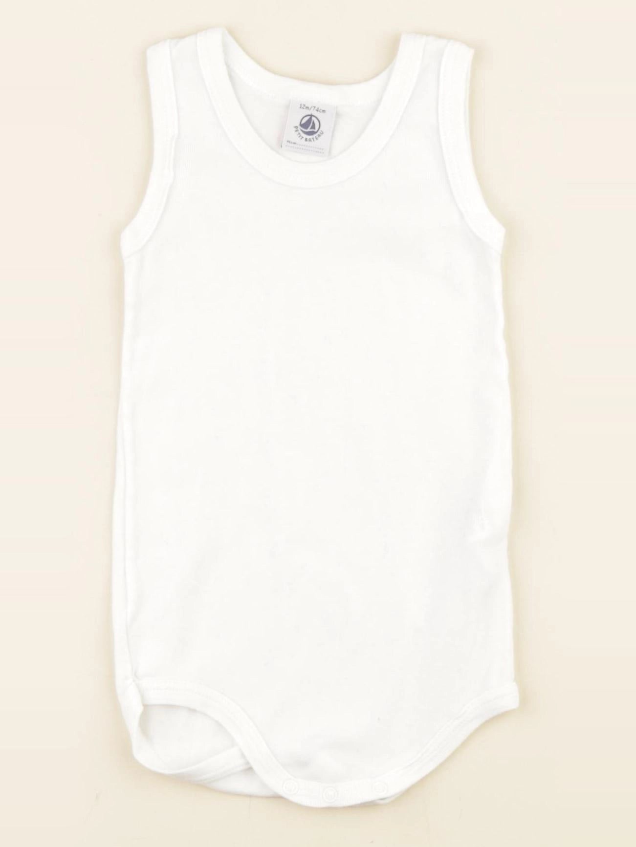 Petit Bateau - body blanc - 12 mois