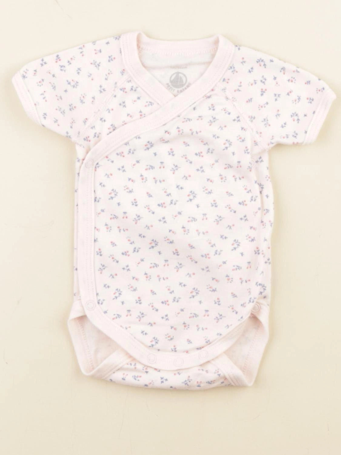 Petit Bateau - body rose, bleu - 1 mois
