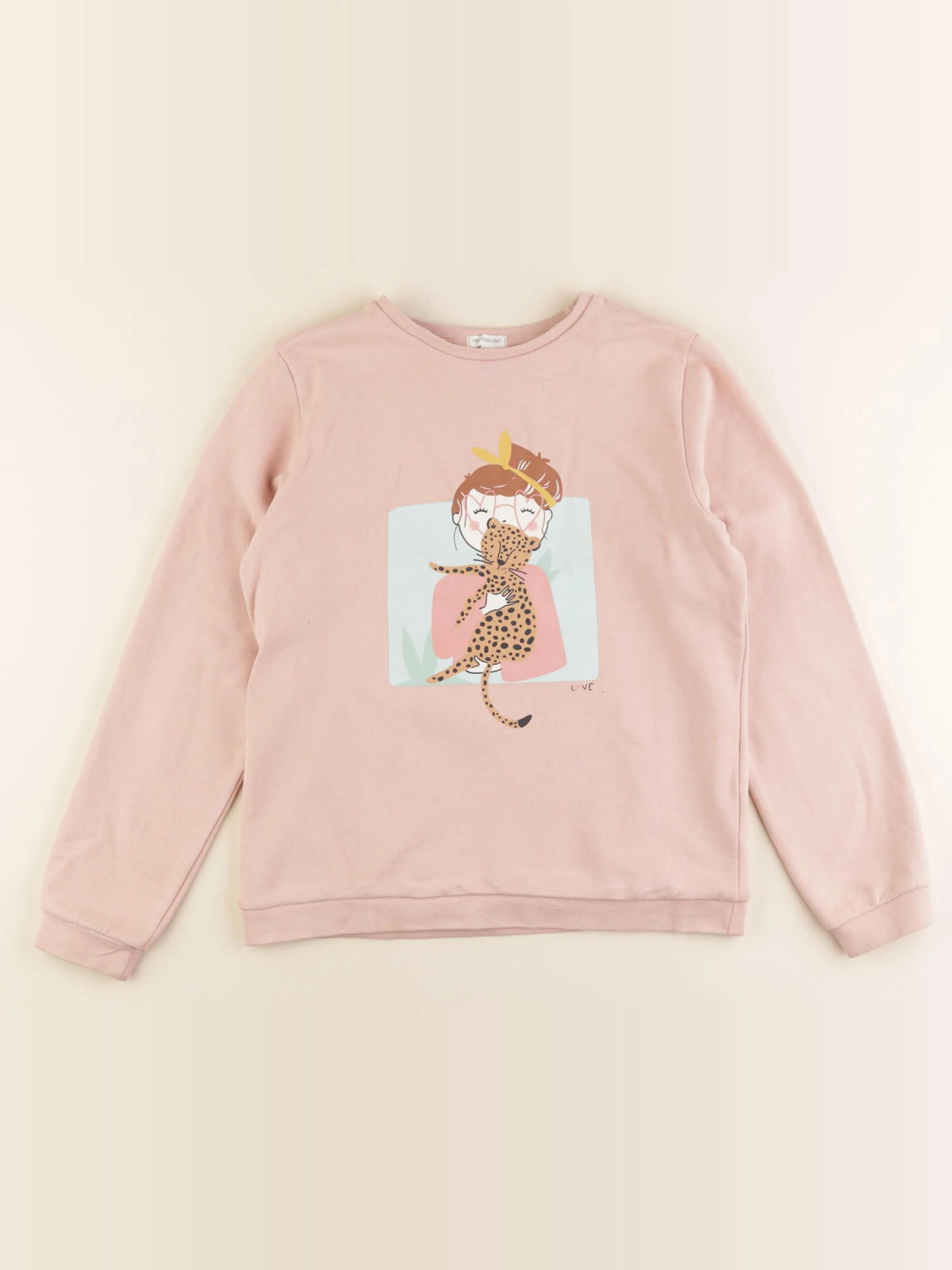 Vertbaudet - sweat rose - 12 ans
