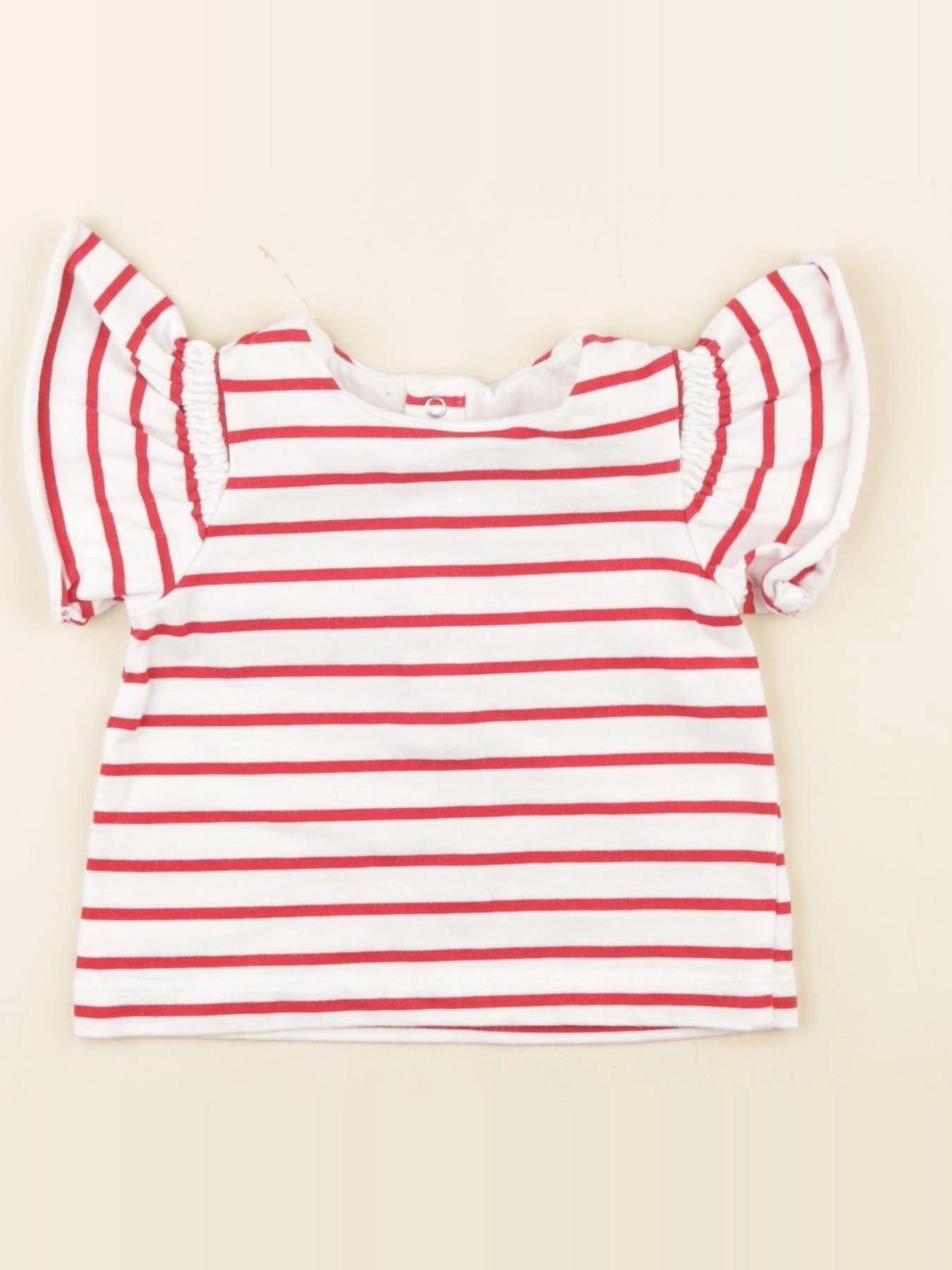 Jacadi - tee-shirt blanc, rouge - 6 mois