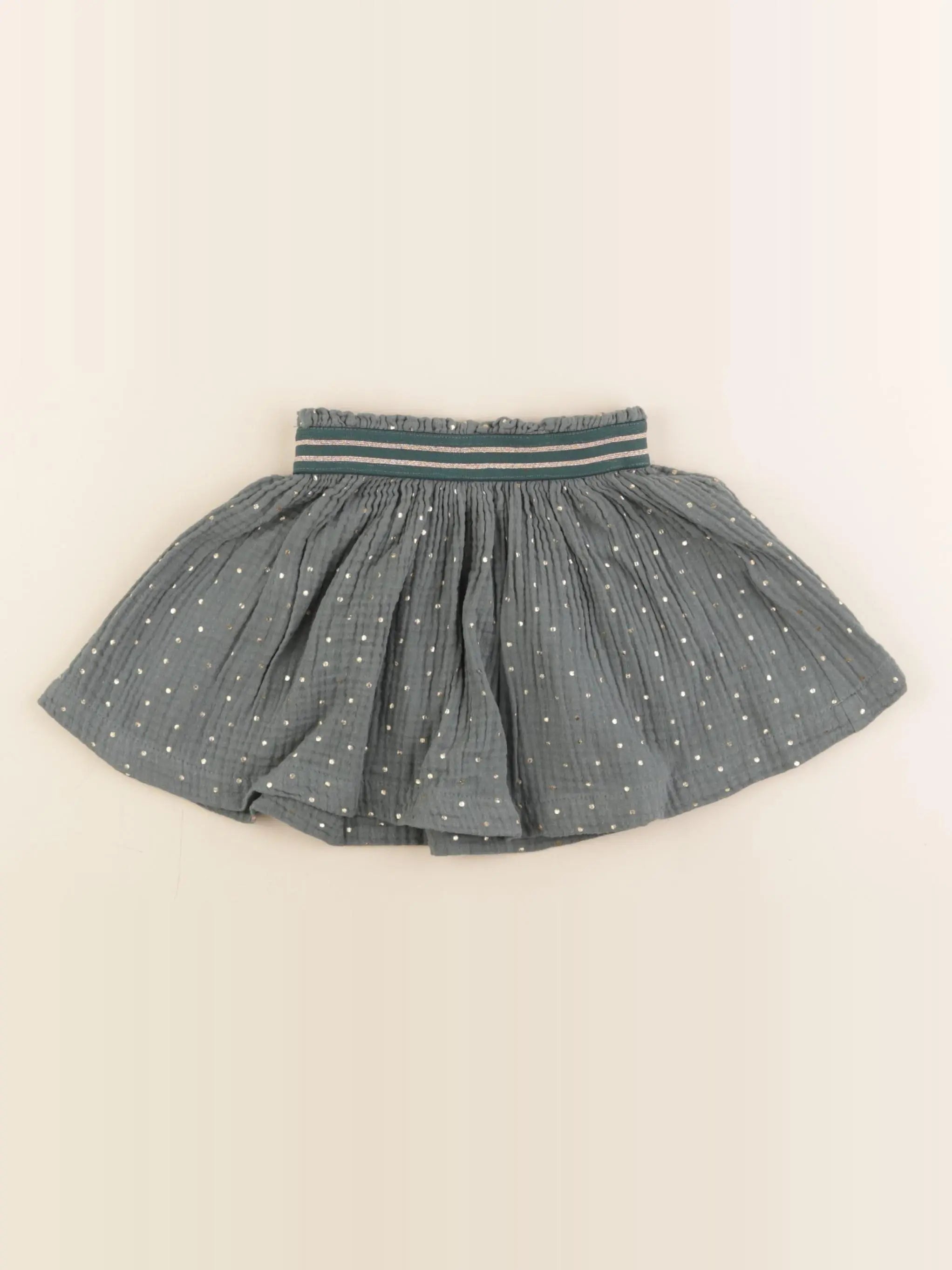 Vertbaudet - jupe vert, or - 24 mois