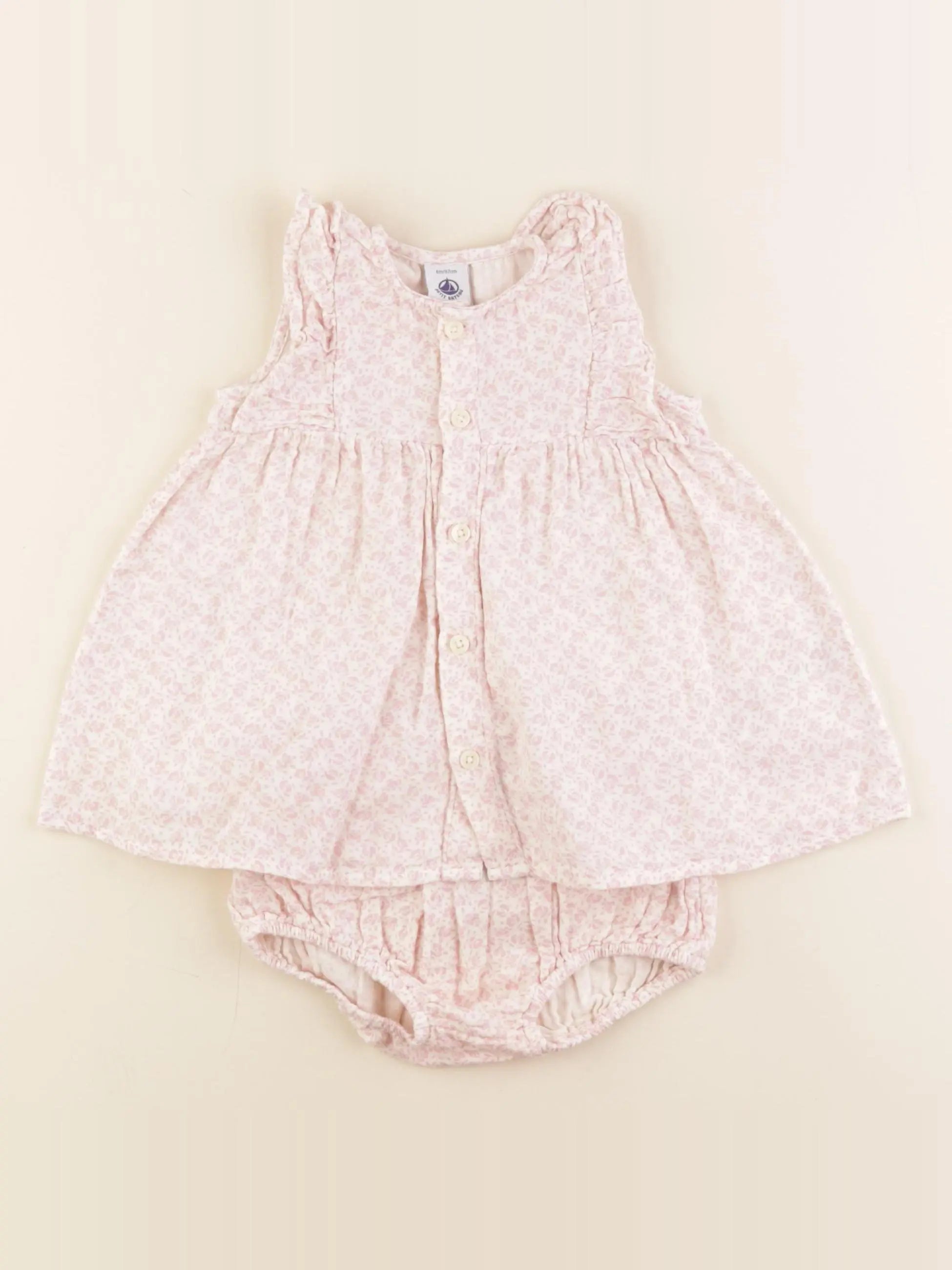 Petit Bateau - robe rose - 6 mois