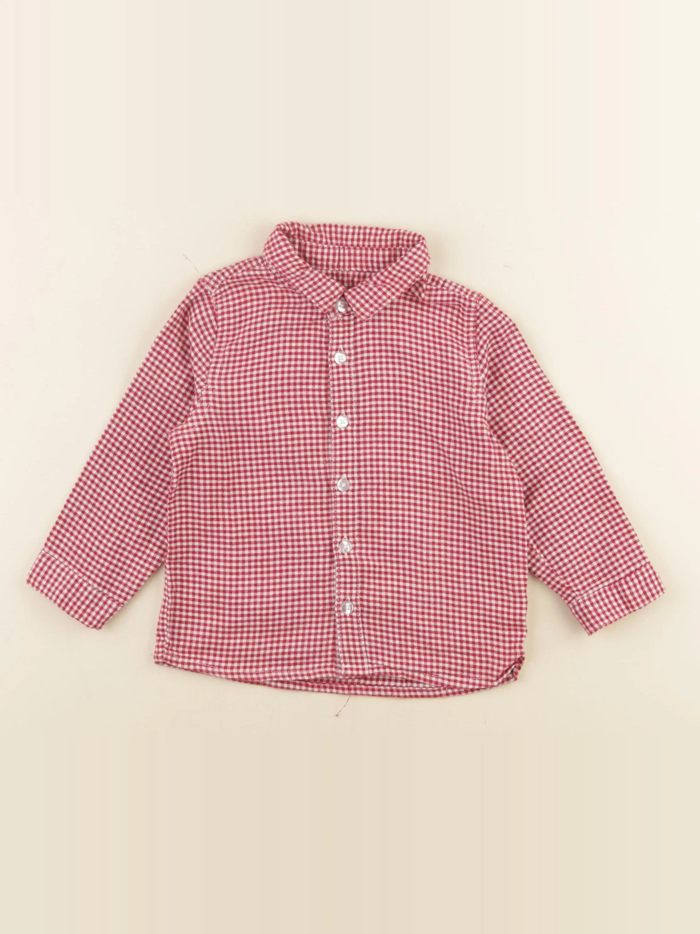 Vertbaudet - chemise rouge - 18 mois