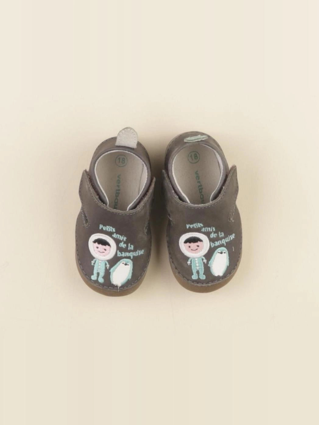 Vertbaudet - chaussons gris - pointure 18