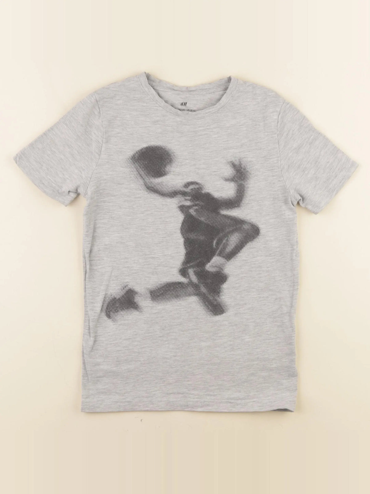 H&M - tee-shirt gris - 8/10 ans