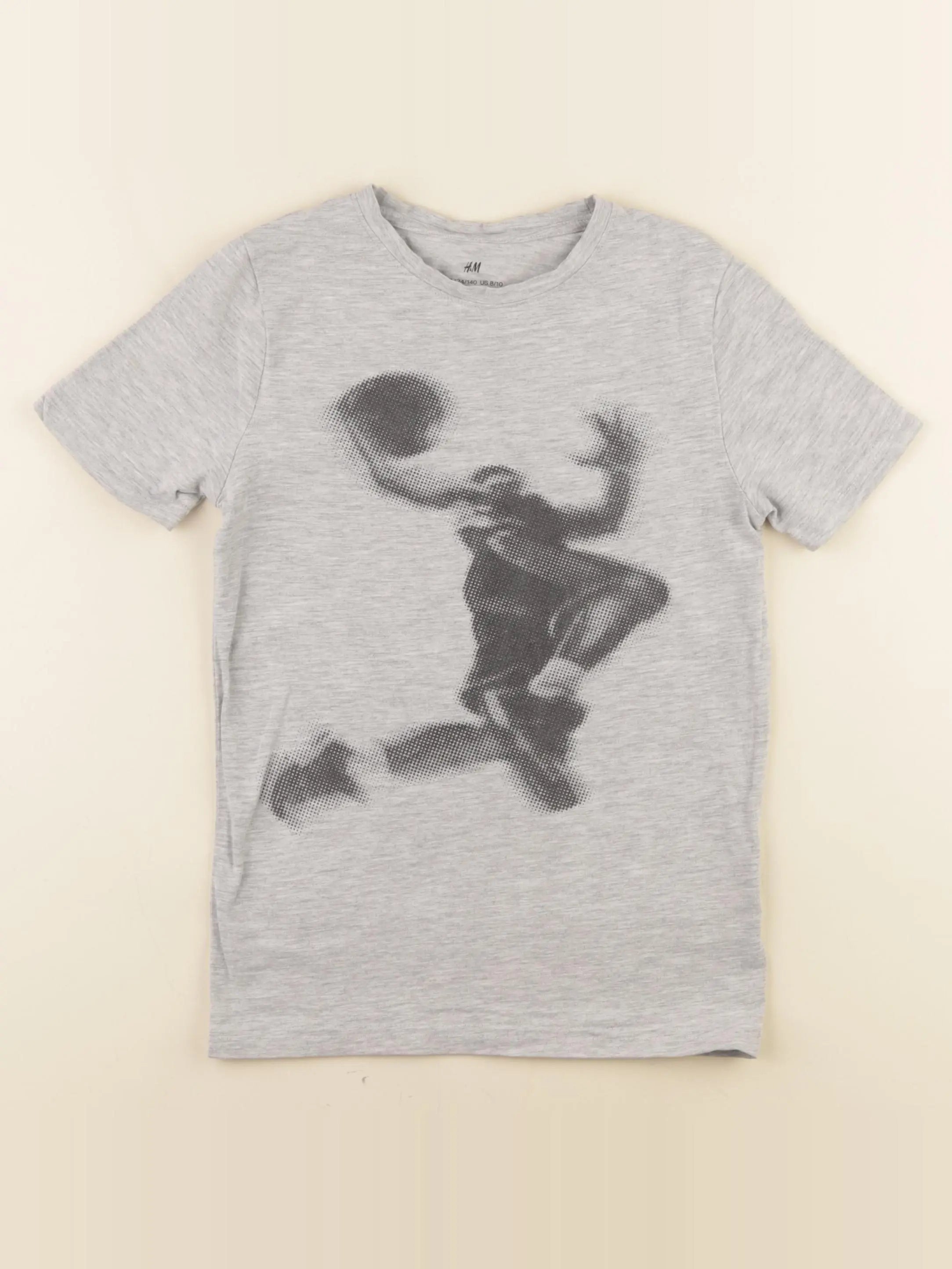 H&M - tee-shirt gris - 8/10 ans