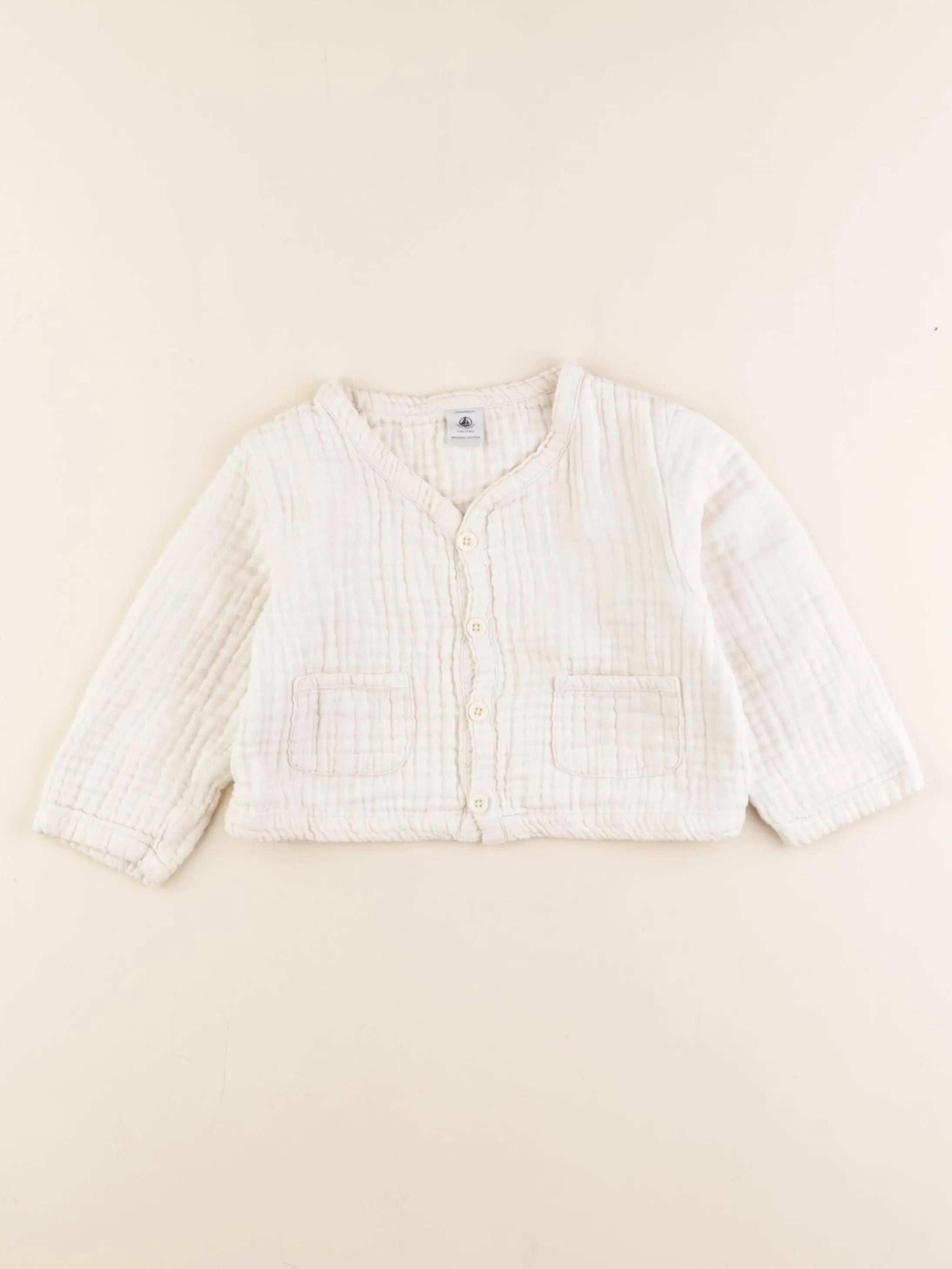 Petit Bateau - chemise blanc - 24 mois